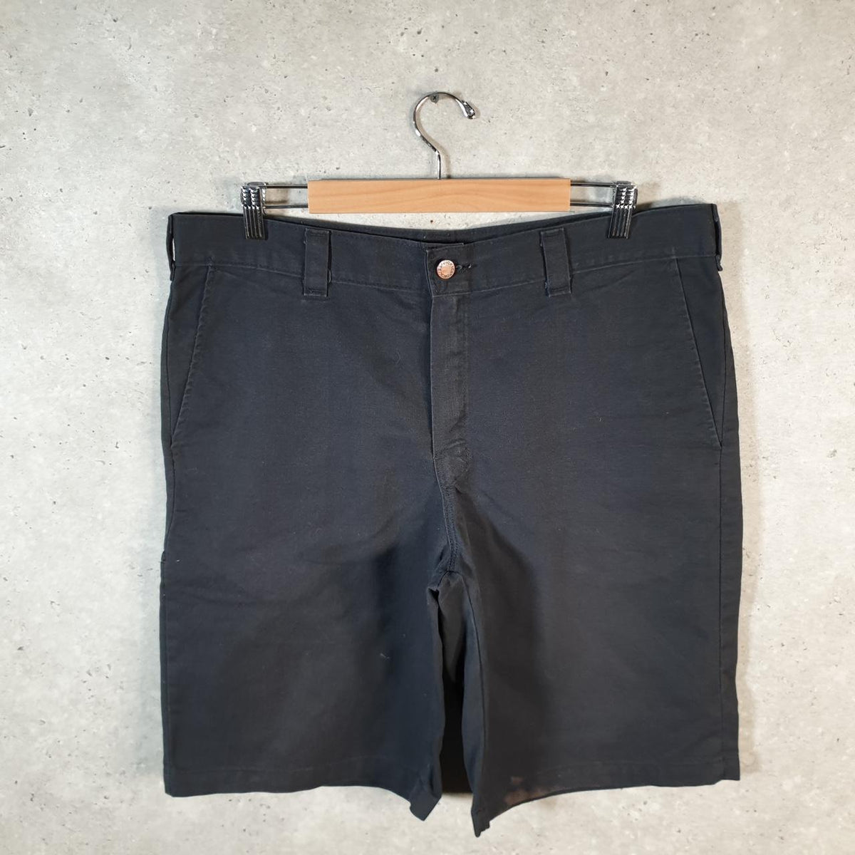 Vintage Dickies Baggy Chino Shorts Jorts Cargo Mens W36 Black Relaxed Fit