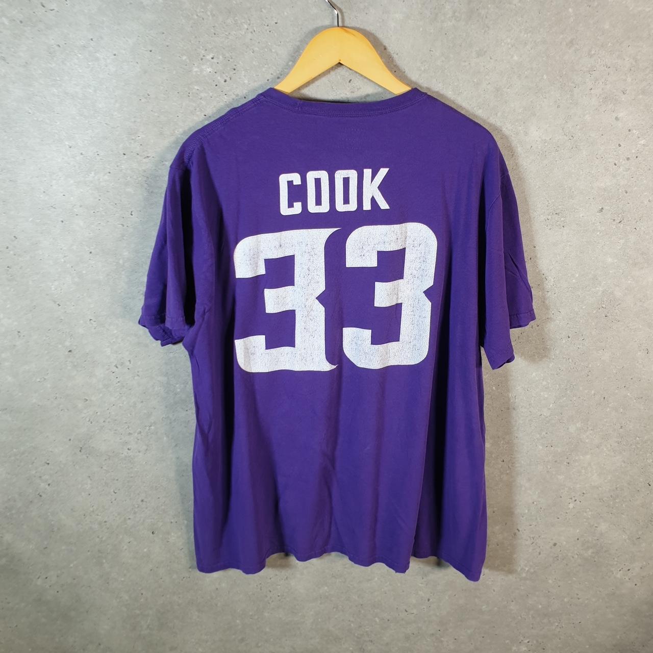 Vintage NFL Minnesota Vikings T Shirt Mens XL Purple Cook 33 Logo Pro Sport
