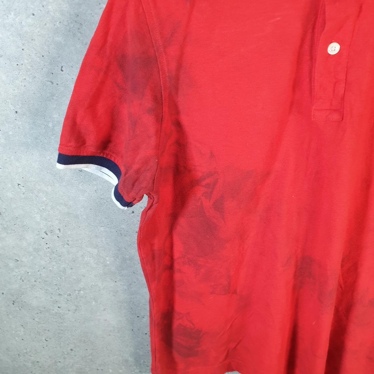 Vintage Tommy Hilfiger Polo Shirt Men’s Medium Red Custom Fit Embroidered Logo