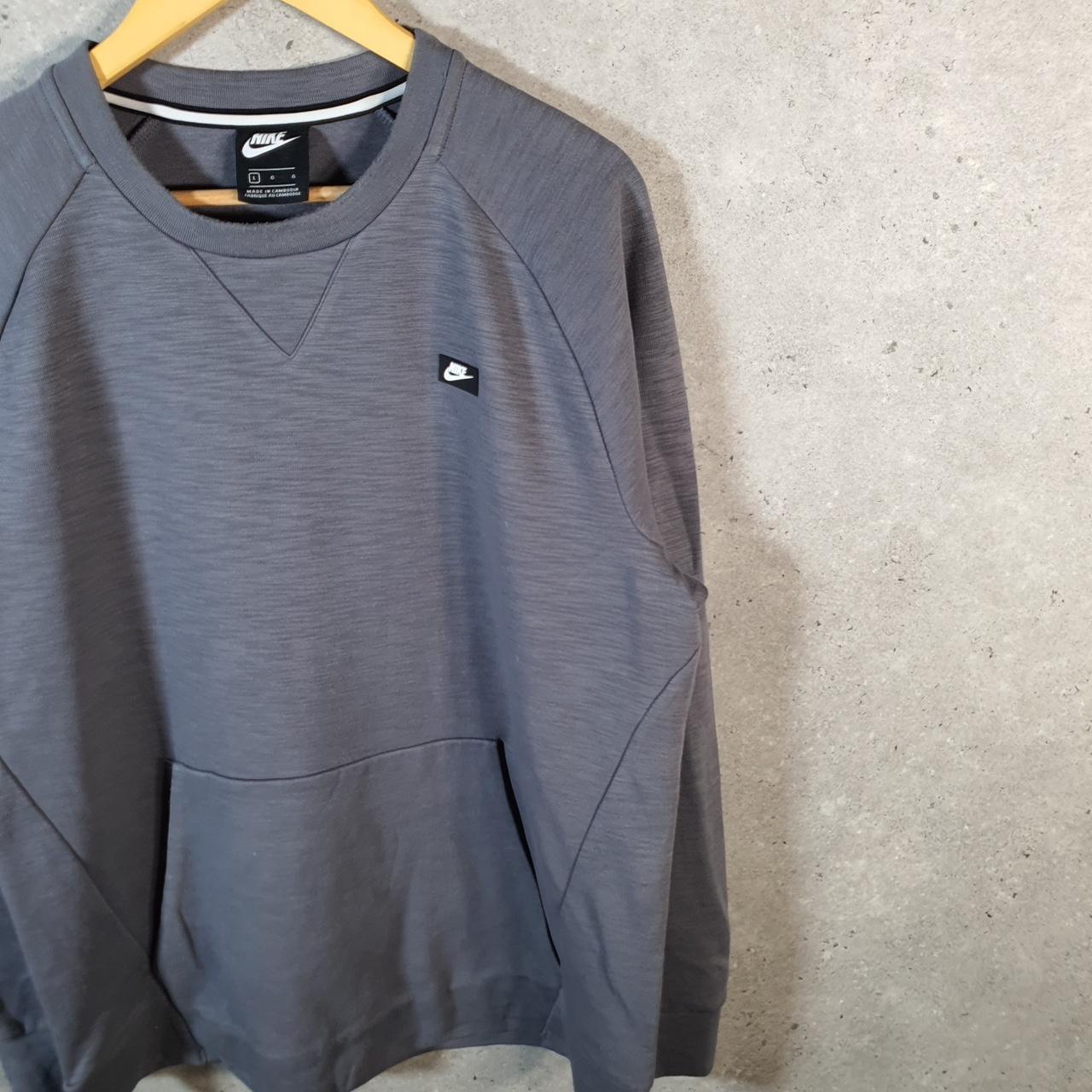 Vintage Nike Club Embroidered Hoodie Men’s Large Grey Swoosh Y2K Pullover