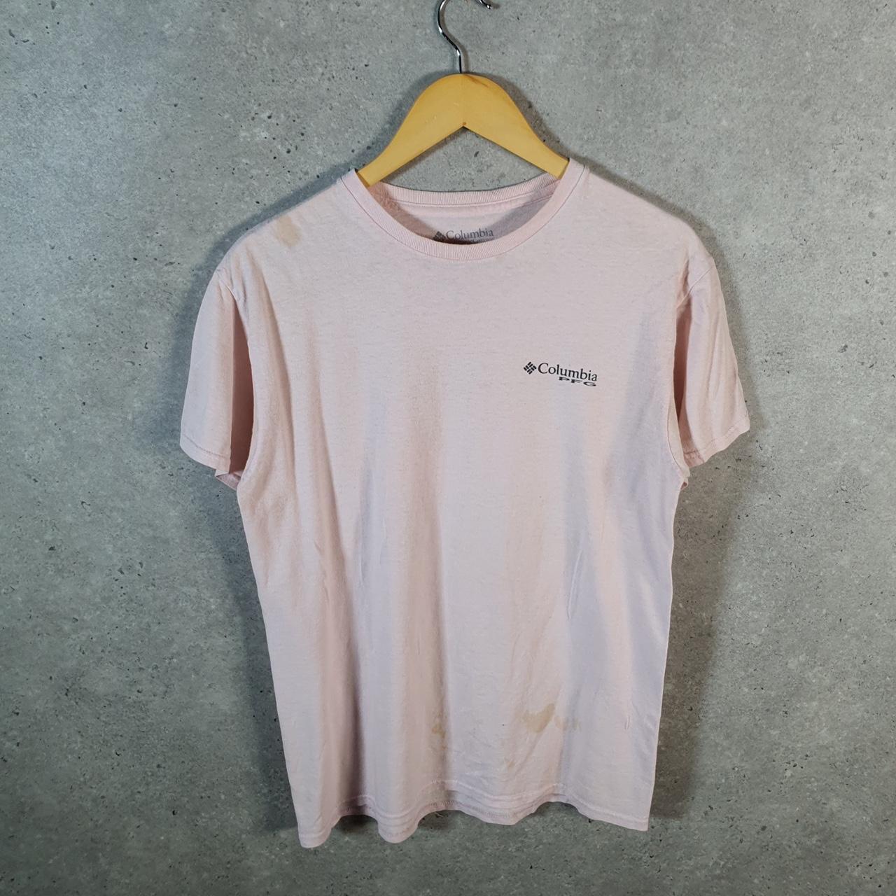 Vintage Columbia Performance Fishing Gear T Shirt Shirt Men’s Medium Pink Logo Athletic