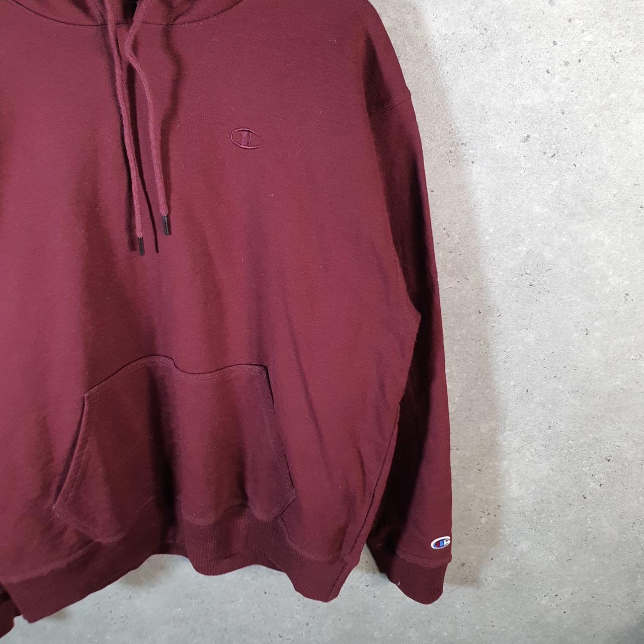 Vintage Champion Hoodie Men’s Large Burgundy USA Pullover Spellout Logo