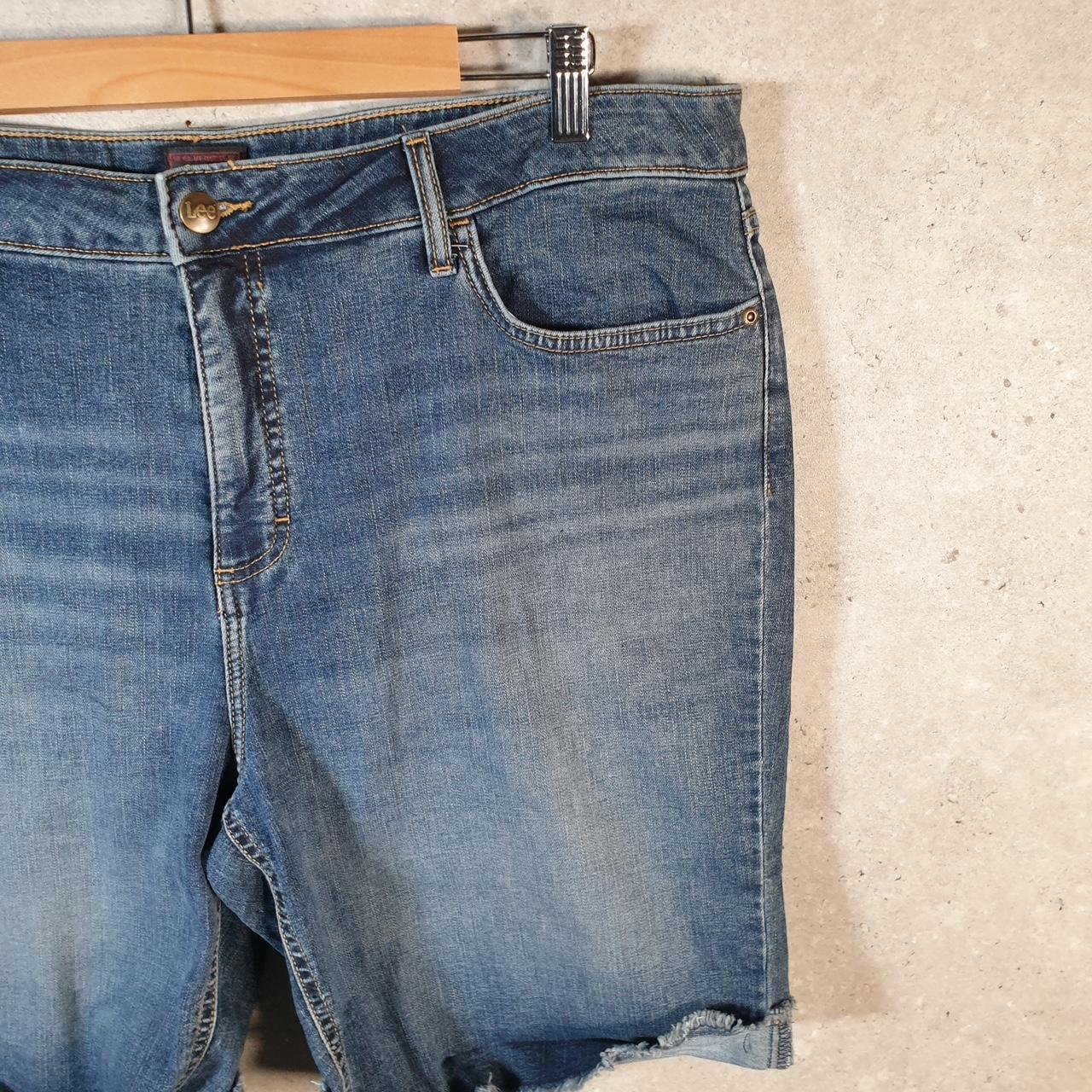 Vintage Lee Baggy Shorts Jorts Cargo Womens W38 Blue Relaxed Denim