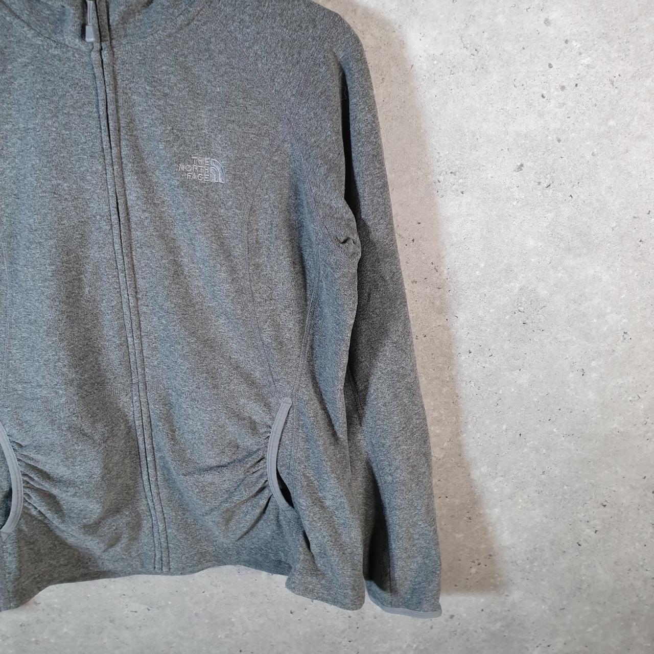 Vintage The North Face TNF Teddy Fleece Hoodie  Womens Large Grey Full Zip Logo Winter