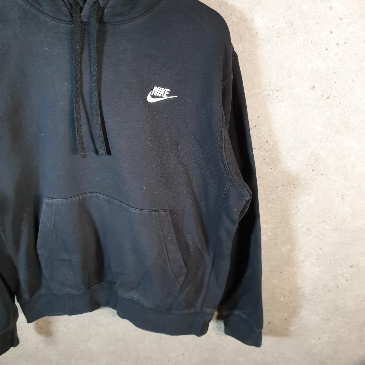 Vintage Nike Club Embroidered Hoodie Men’s Medium Black Swoosh Y2K Pullover