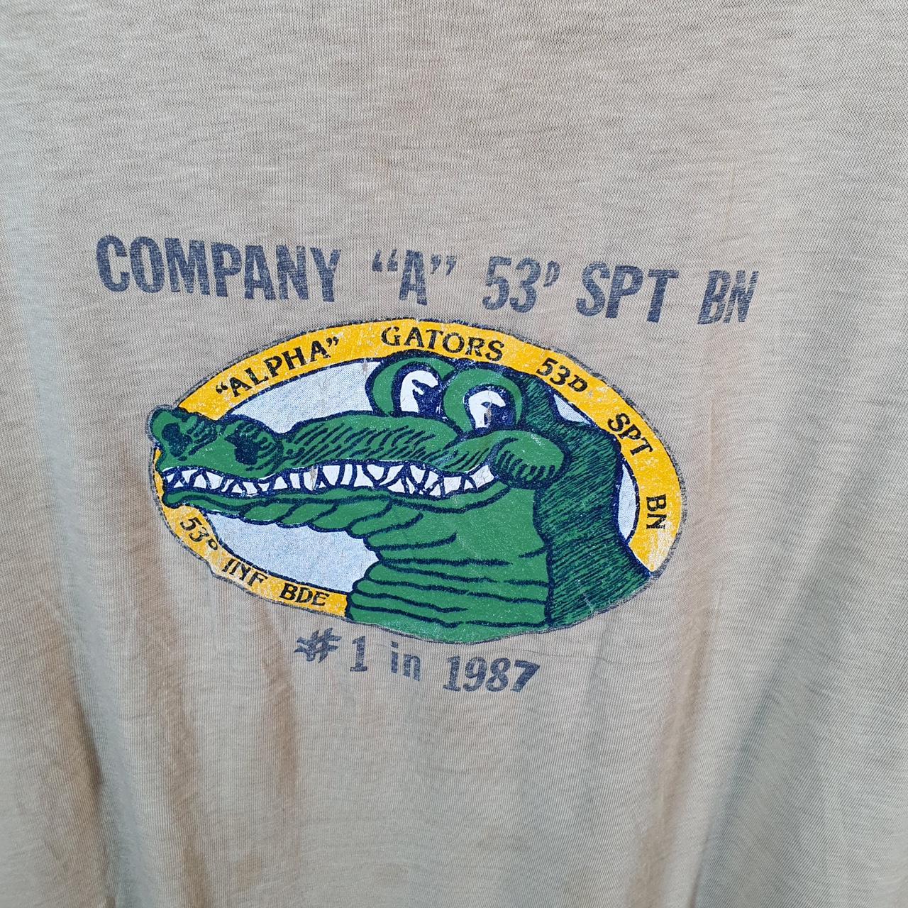 Vintage Lexington Alpha Gator 90s USA Single Stitch T Shirt Men’s Medium Brown