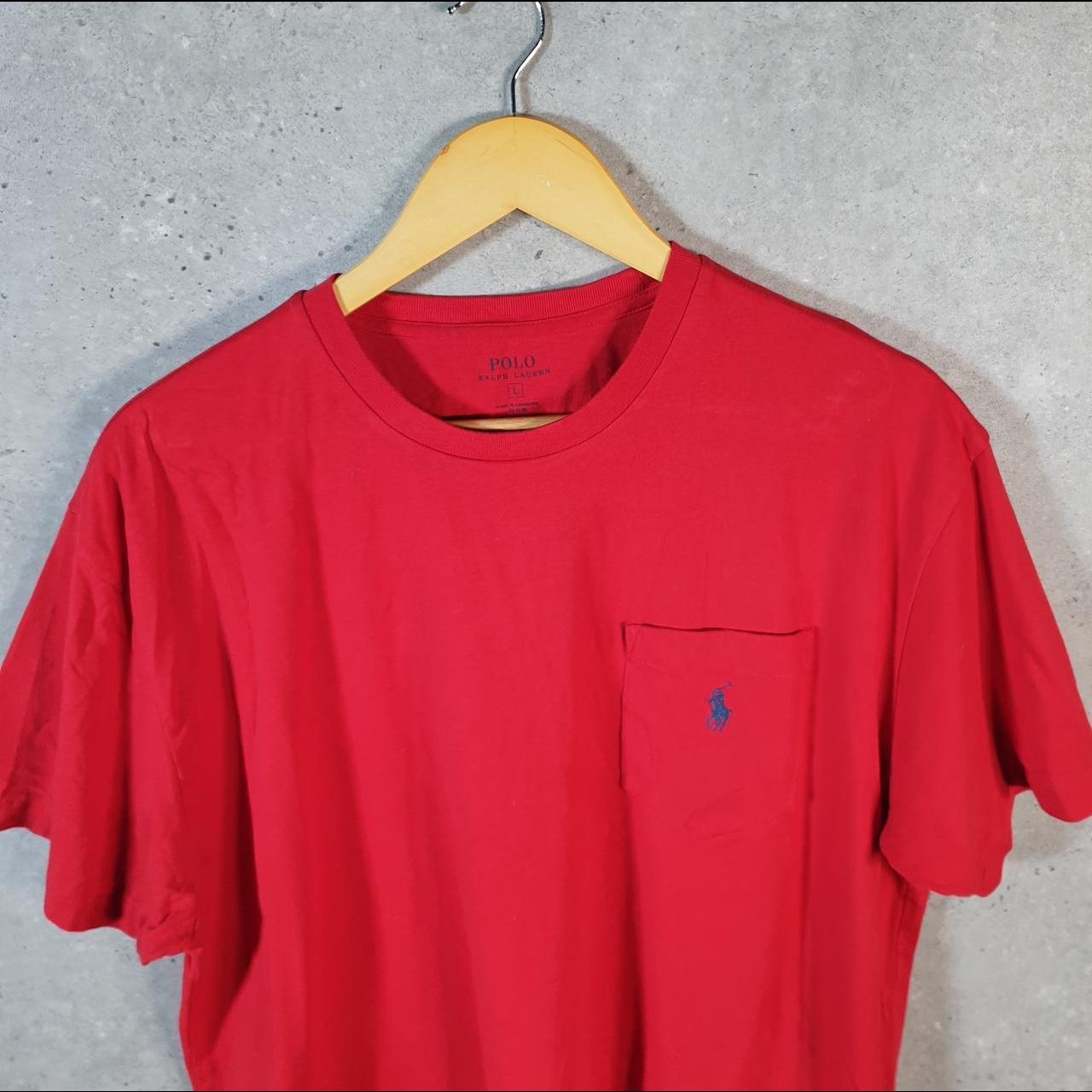 Vintage Ralph Lauren Polo T Shirt Men’s Large Red Embroidered Pony Classic Fit C9160
