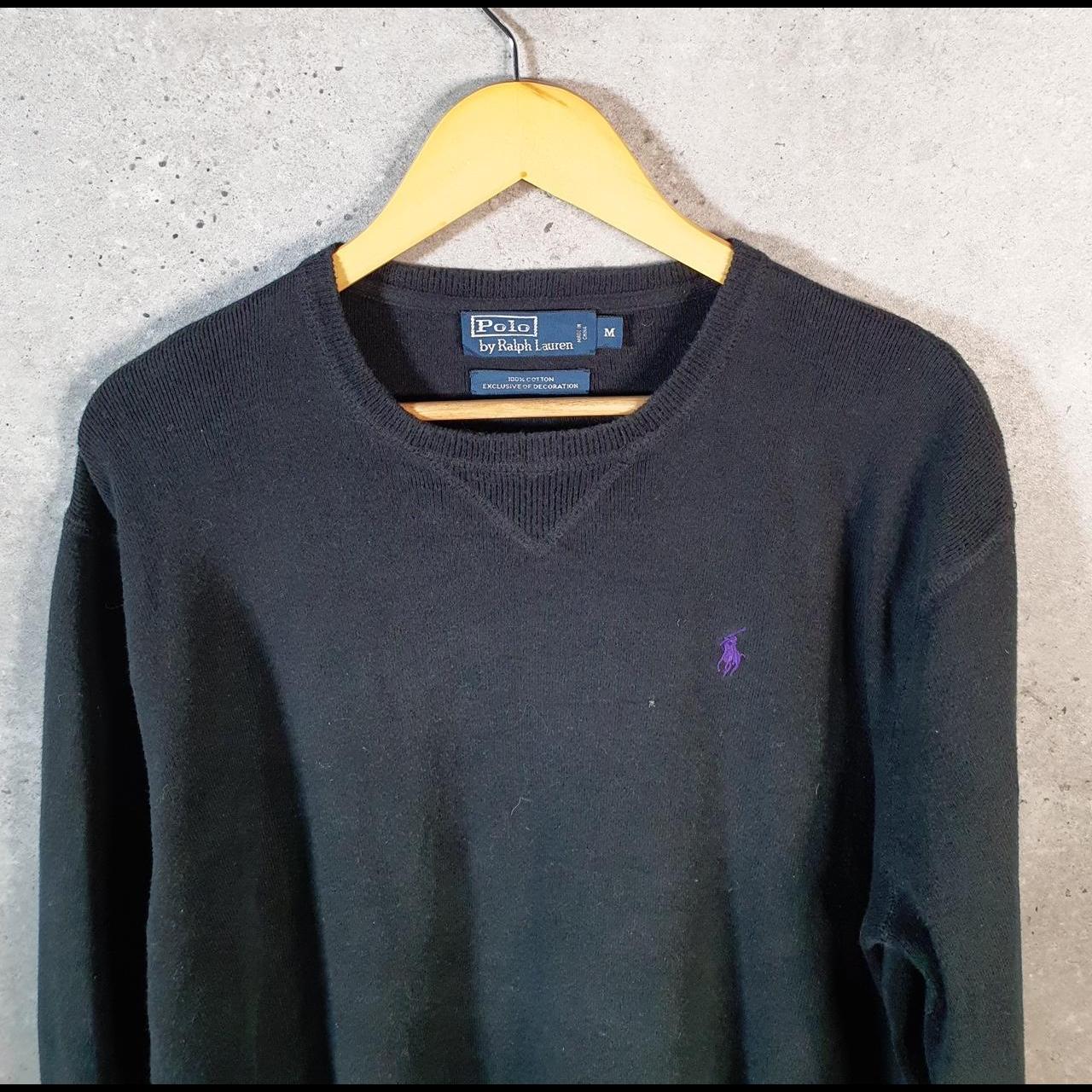 Vintage Ralph Lauren Polo Heavyweight Sweatshirt Men’s Medium Black Pullover Pony C8845