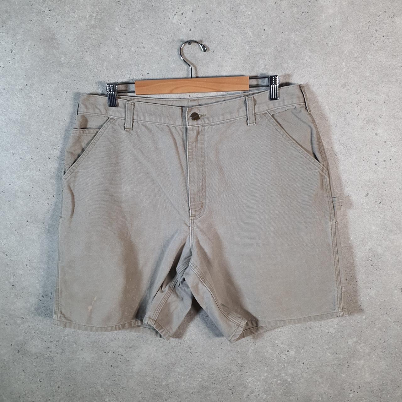 Vintage Carhartt Baggy Carpenter Shorts Jorts Cargo Men’s W38 Grey Relaxed Fit Workwear A4854