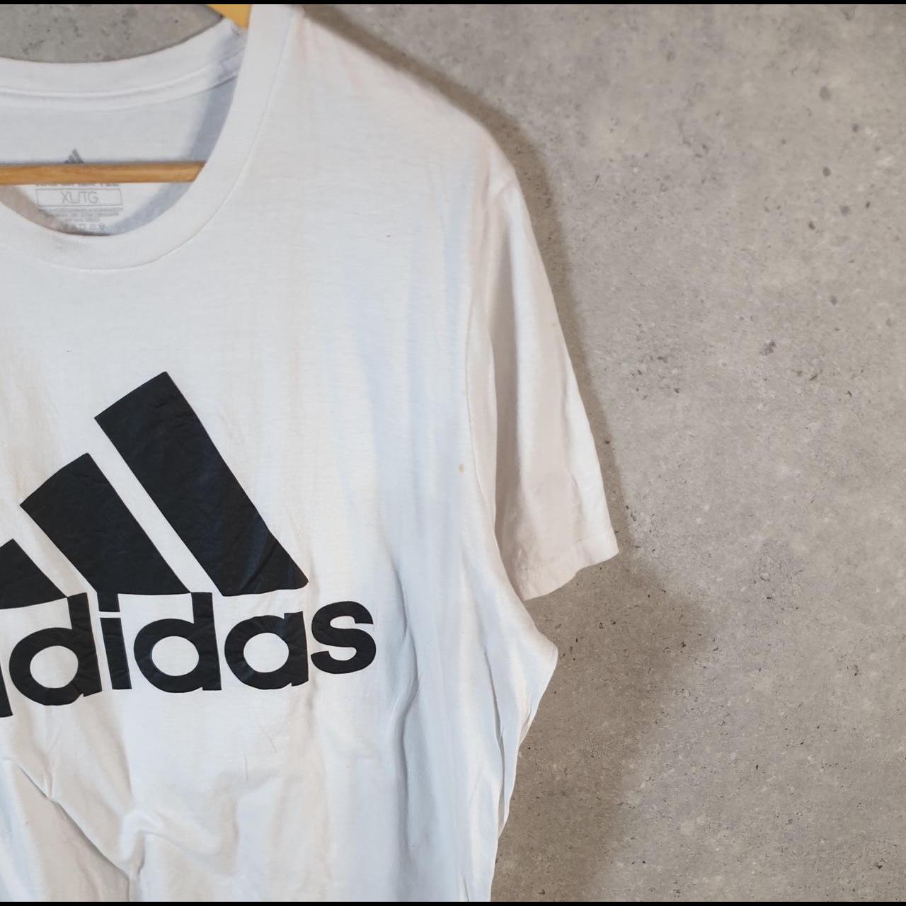 Vintage Adidas Amplifier Tee T Shirt Mens XL White Three Stripes Logo Athletic