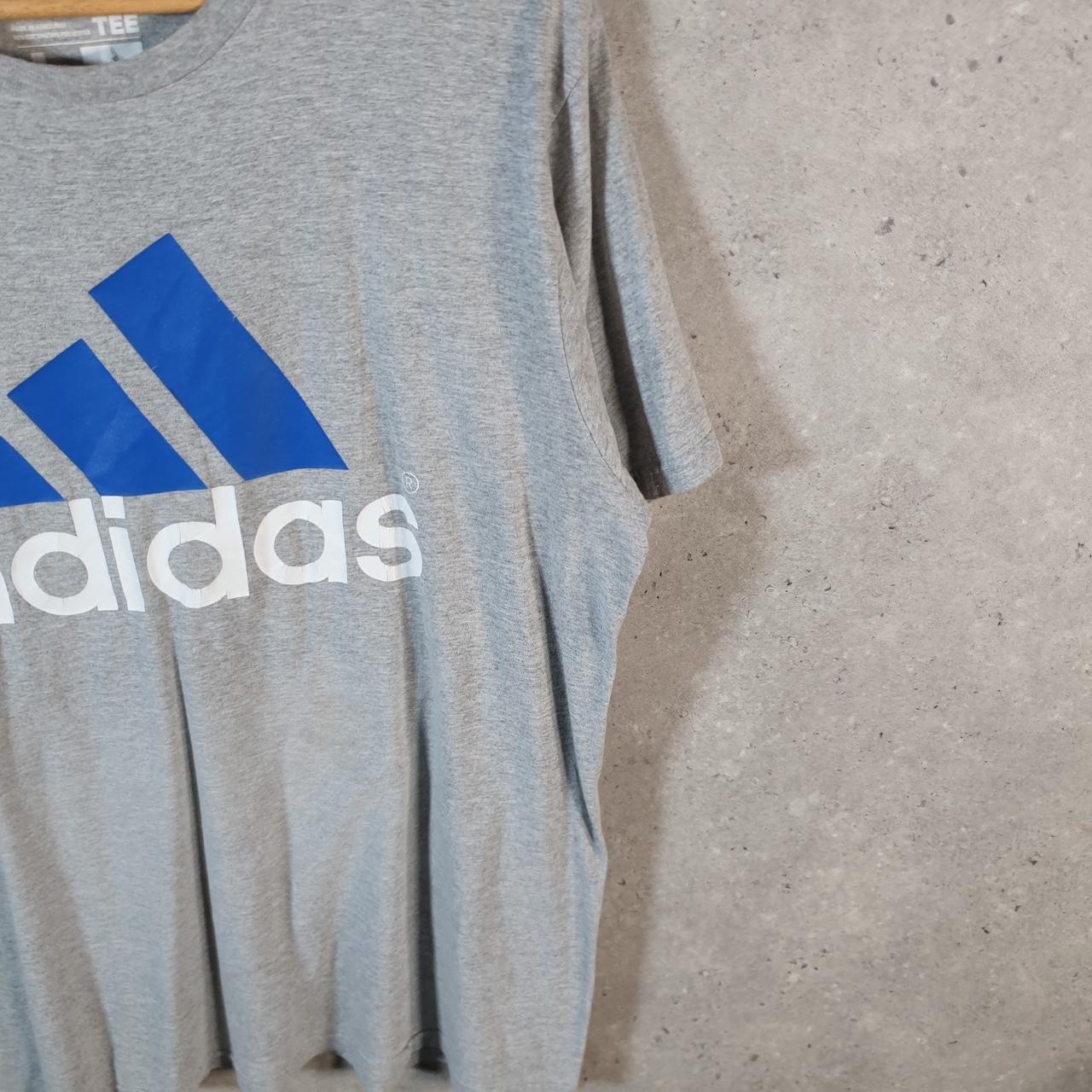 Vintage Adidas Go Tee T Shirt Men’s Large Grey Three Stripes Athletic