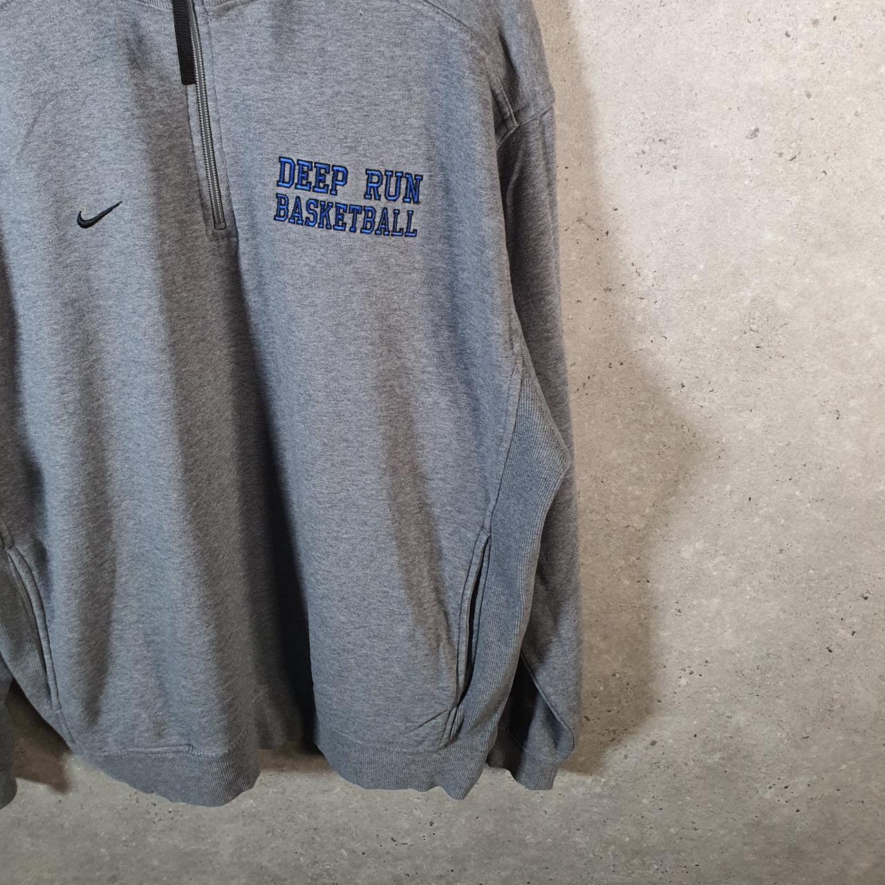 Vintage Nike Team Deep Run Basketball 1/4 Zip Sweatshirt Men’s Medium Grey Swoosh