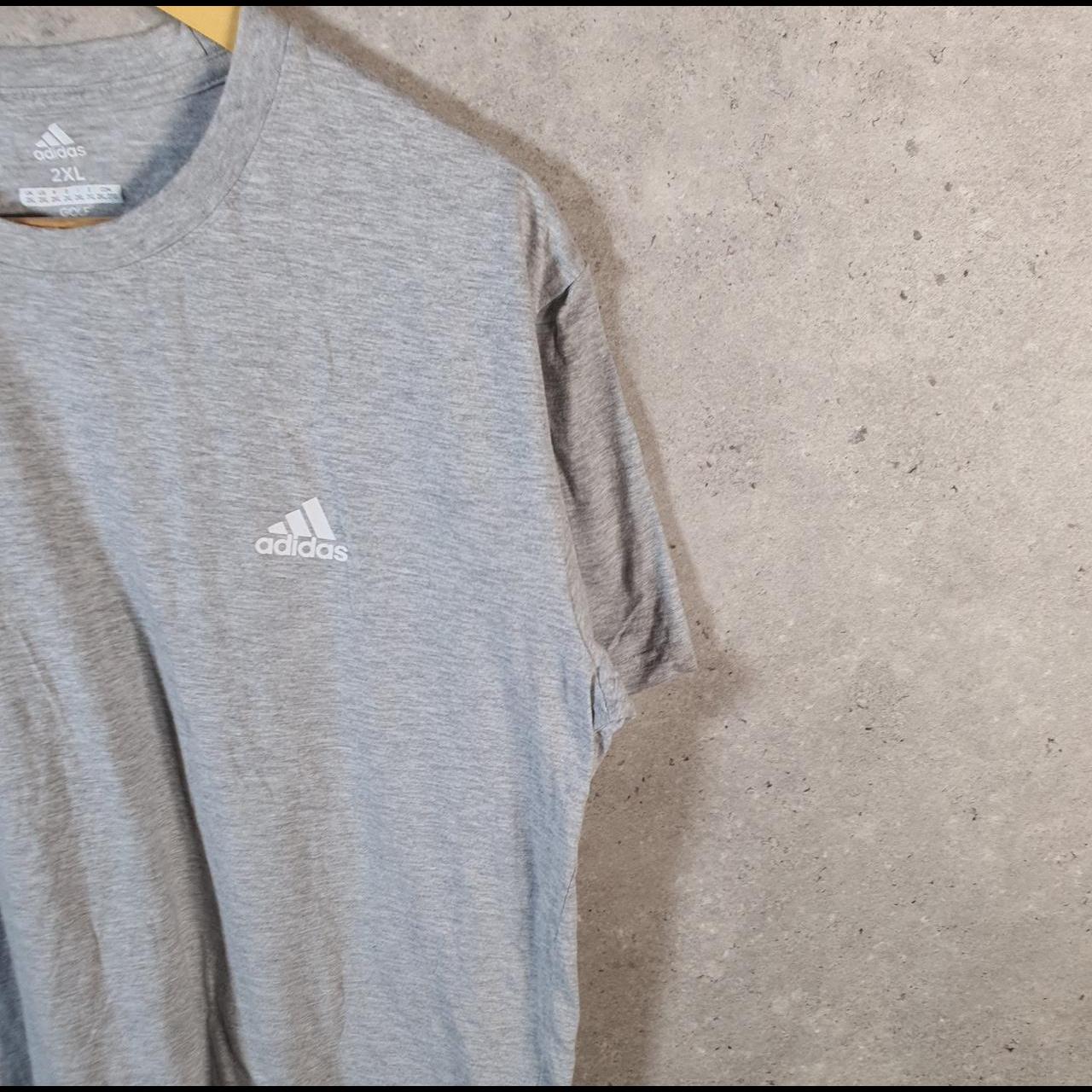 Vintage Adidas Golf T Shirt Men’s 2XL Grey Three Stripes Logo Athletic