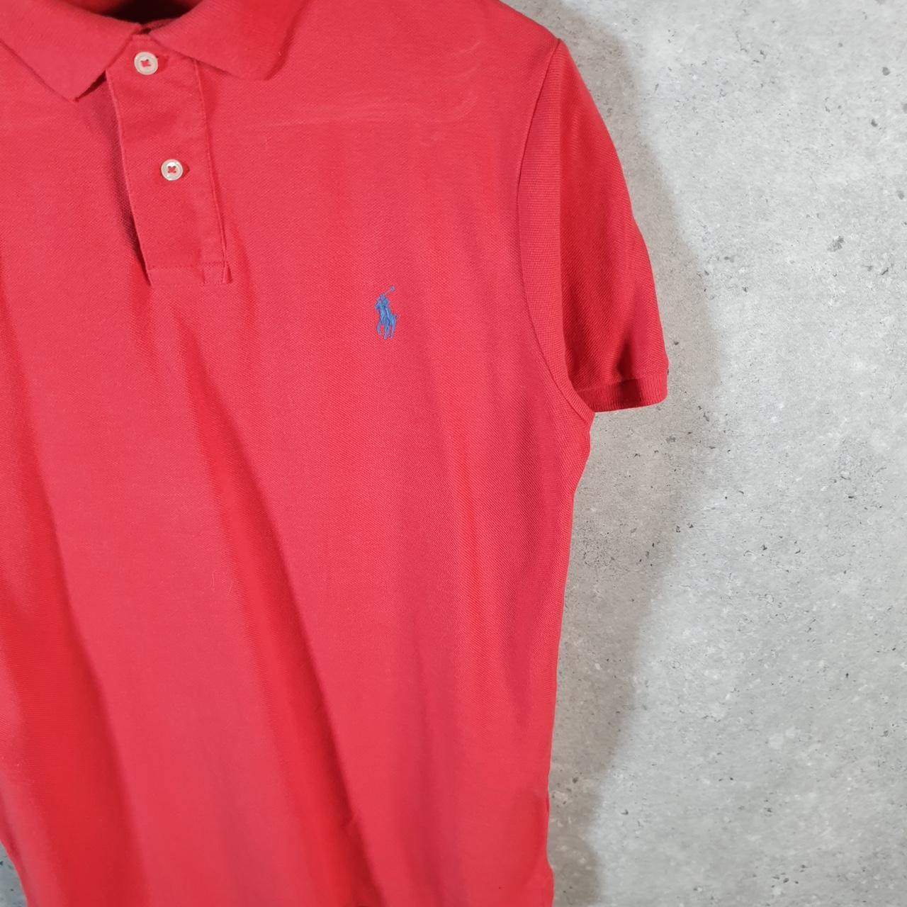 Vintage Ralph Lauren Polo Shirt Men’s Small Red Custom Slim Fit Embroidered Pony