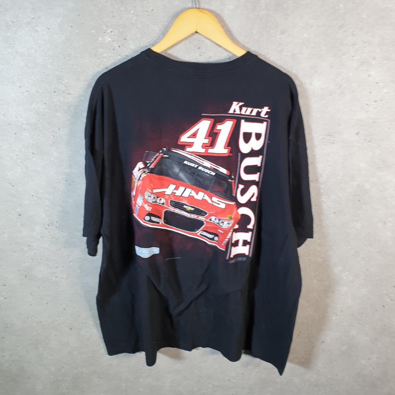 Vintage Kurt Busch USA Nascar Graphic T Shirt Men’s 2XL Black American Racing
