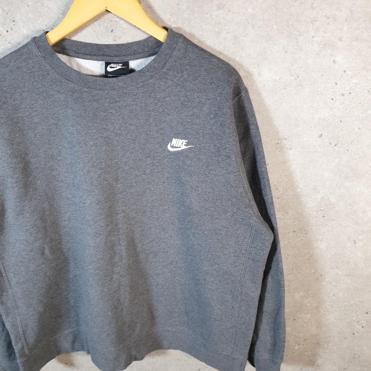 Vintage Nike Club Embroidered Sweatshirt Mens Large Grey Y2K Pullover Logo