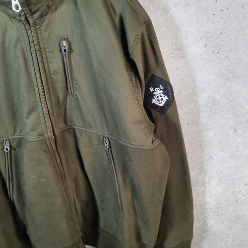 Polo Ralph Lauren Olive Fleece-Lined Hidden Hood Full Zip Jacket Patch Logo Mens 2XL