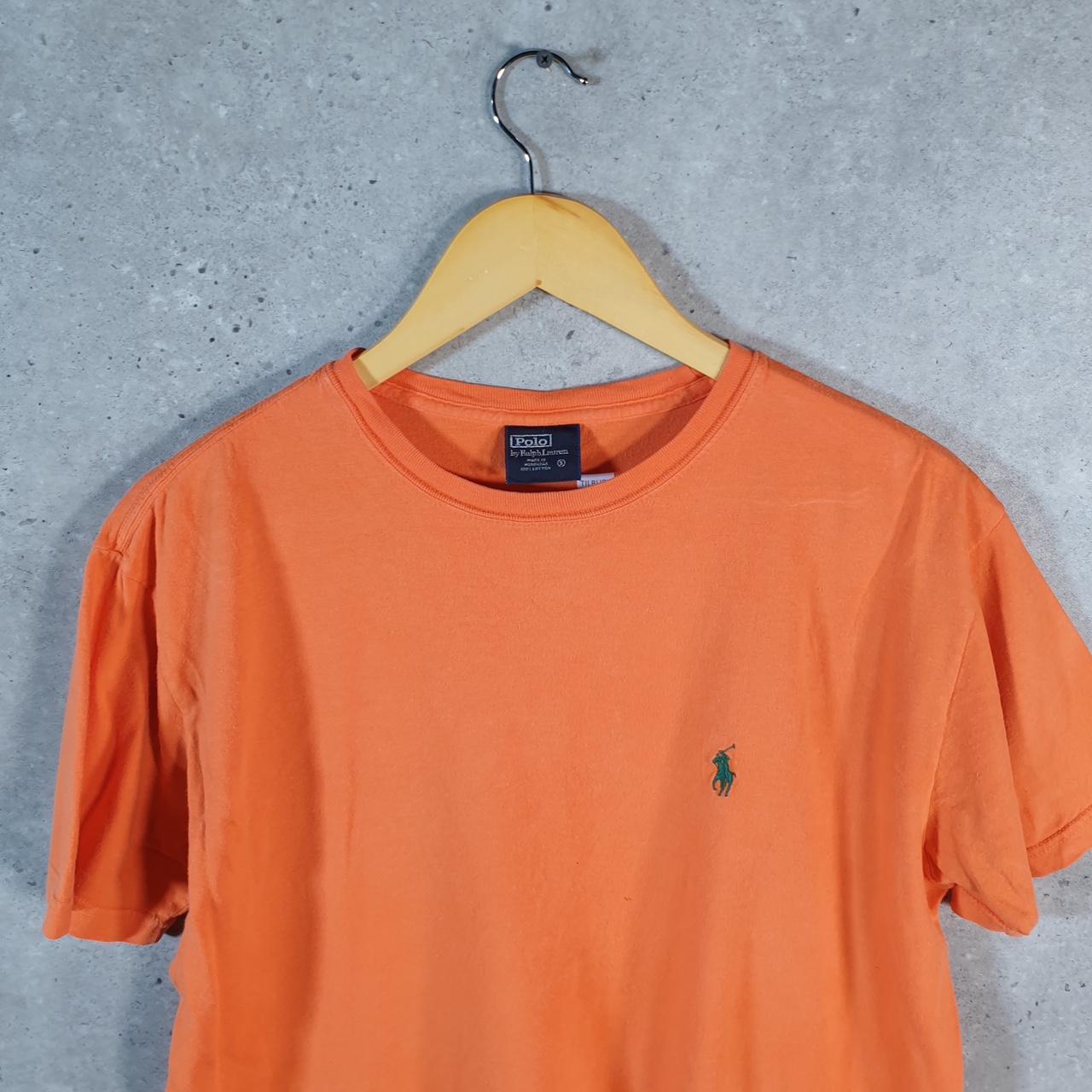 Vintage Ralph Lauren Polo T Shirt Men’s Small Orange Embroidered Classic Fit Pony C8586