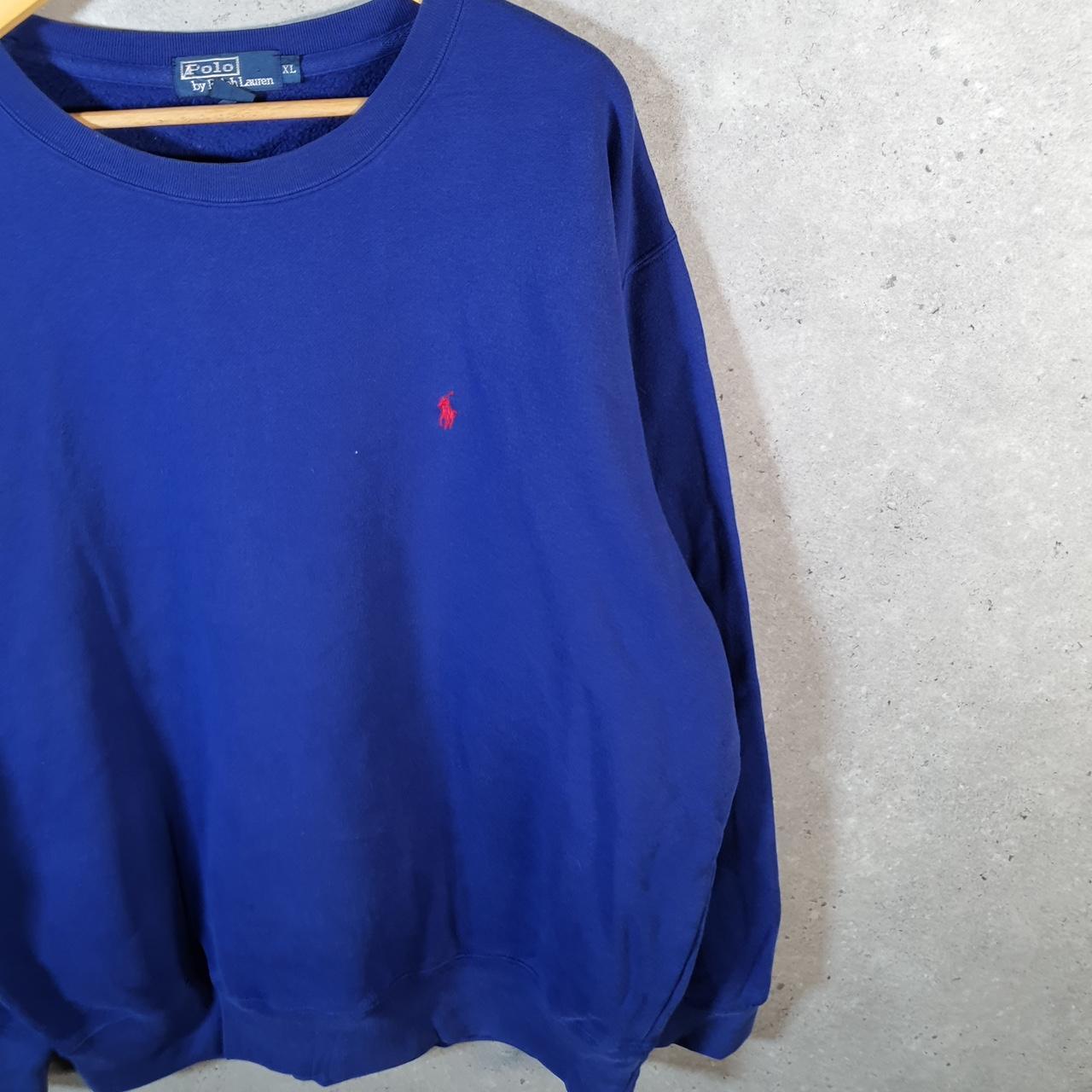Vintage Ralph Lauren Polo Sweatshirt Men’s XL Blue Cotton Pullover Pony
