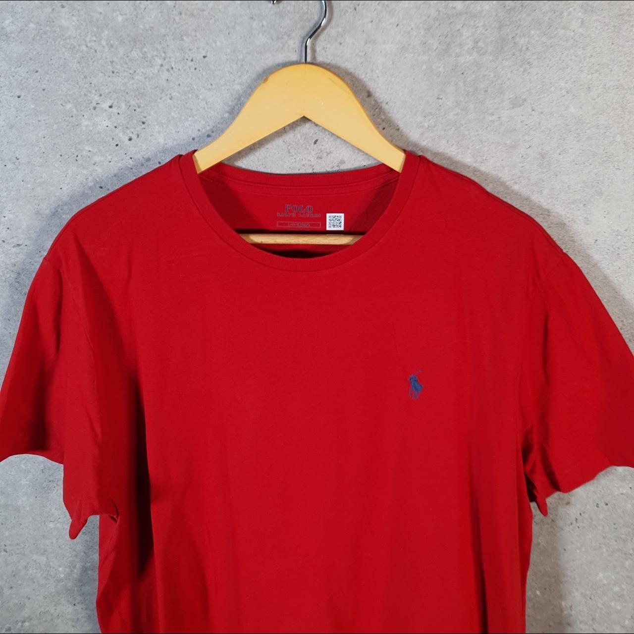 Vintage Ralph Lauren Polo T Shirt Men’s Large Red Embroidered Pony Classic Fit C9098