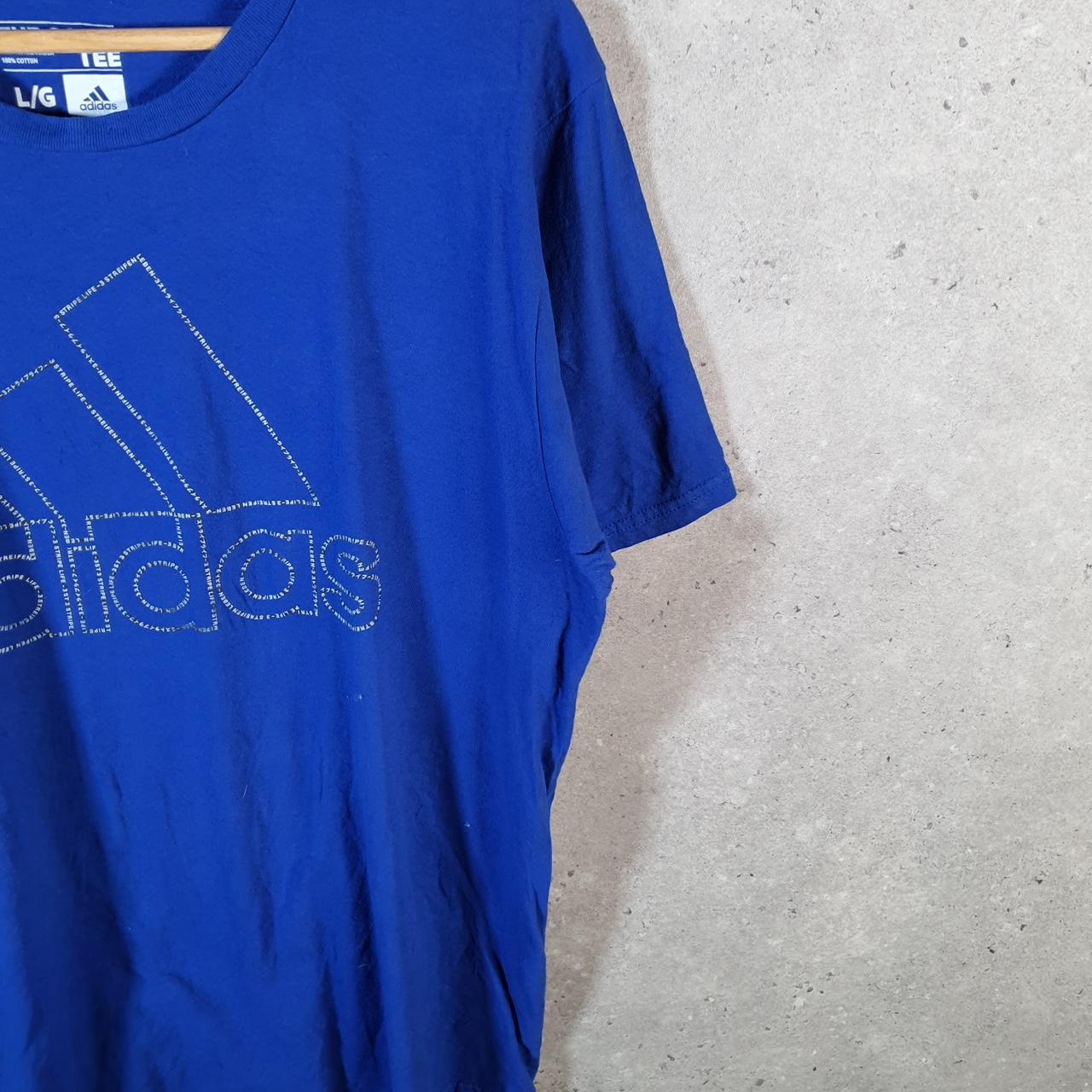 Vintage Adidas Go To Tee T Shirt Men’s Large Blue Three Stripes Logo Athletic