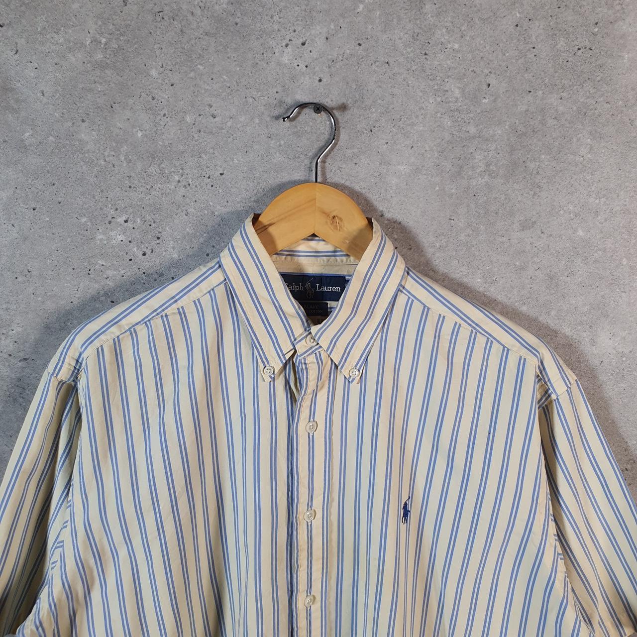 Vintage Ralph Lauren Button Down Shirt Men’s Medium Yellow Blake Cotton Pony Casual Big Fish Vintage