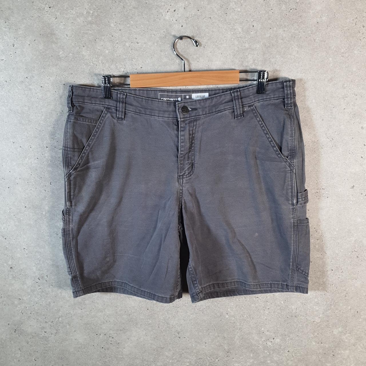 Vintage Carhartt Baggy Carpenter Shorts Jorts Cargo Womens W36 Grey Loose Fit Workwear A4703