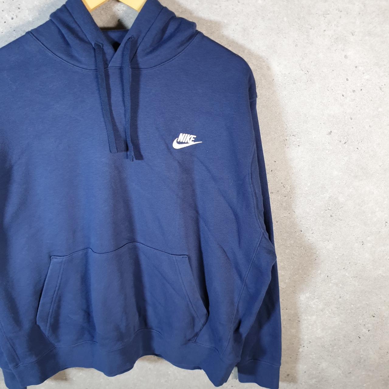 Vintage Nike Club Embroidered Hoodie Men’s XL Navy Blue Swoosh Y2K Pullover