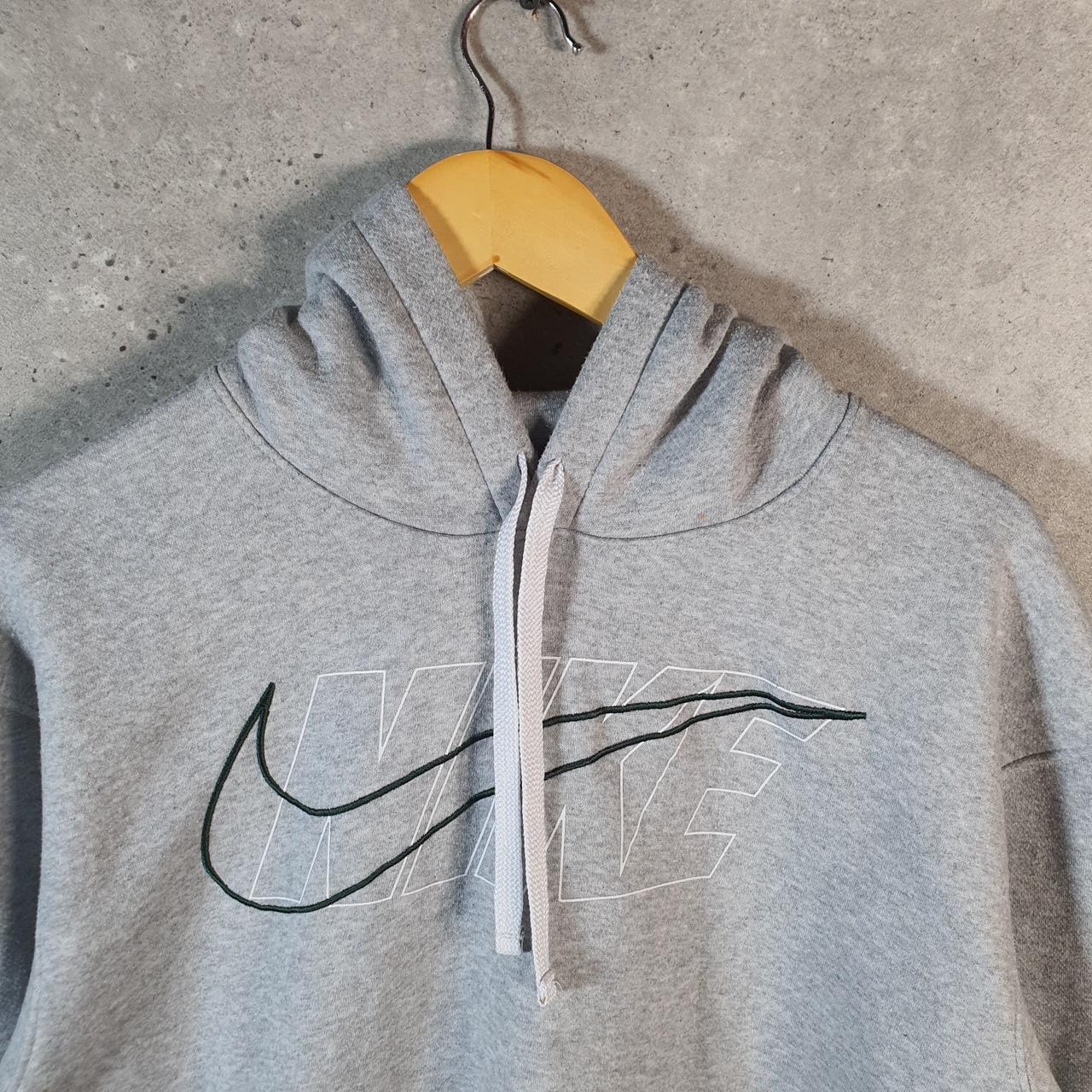 Vintage Nike Embroidered Club Hoodie Men’s XL Grey Swoosh Y2K Pullover