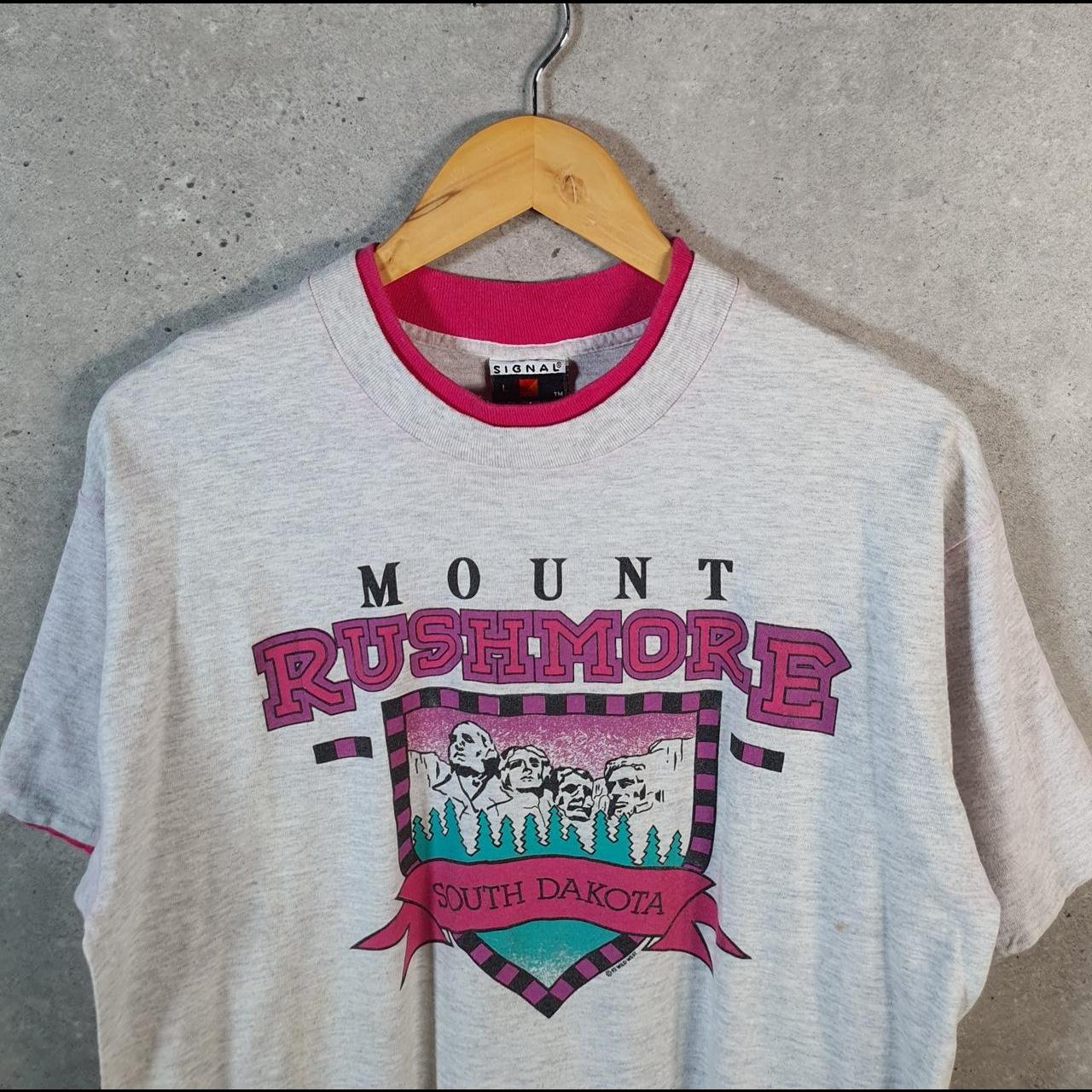 Vintage Signal Mount Rushmore South Dakota 90s USA Single Stitch T Shirt Men’s Large Grey C7874