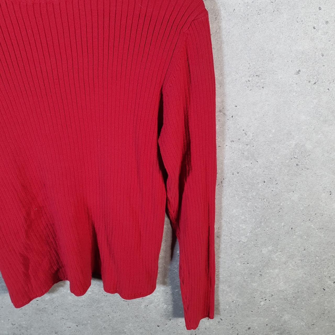 Vintage Eddie Bauer Knit Sweater Womens Medium Tall Red Y2K Pullover