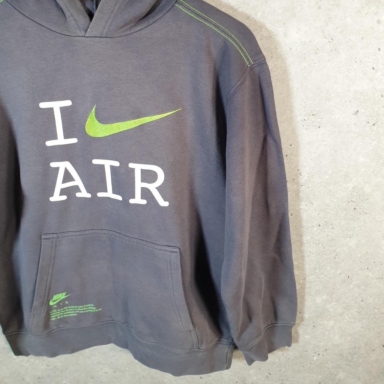 Vintage Nike Air Spellout Hoodie Womens Medium Grey Swoosh Y2K Pullover