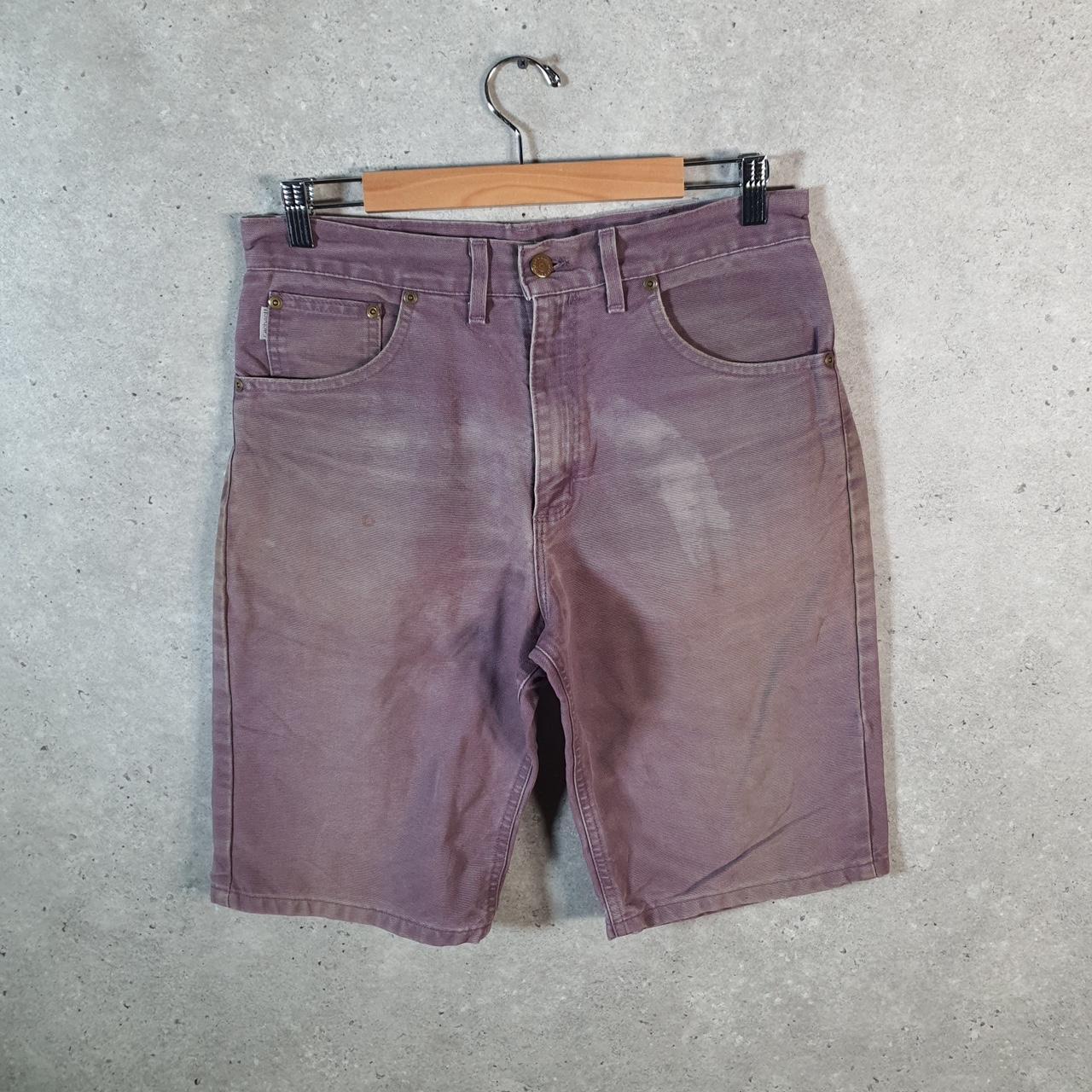 Vintage Carhartt Baggy Carpenter Shorts Jorts Cargo Men’s W32 Purple Relaxed Fit Workwear A4871