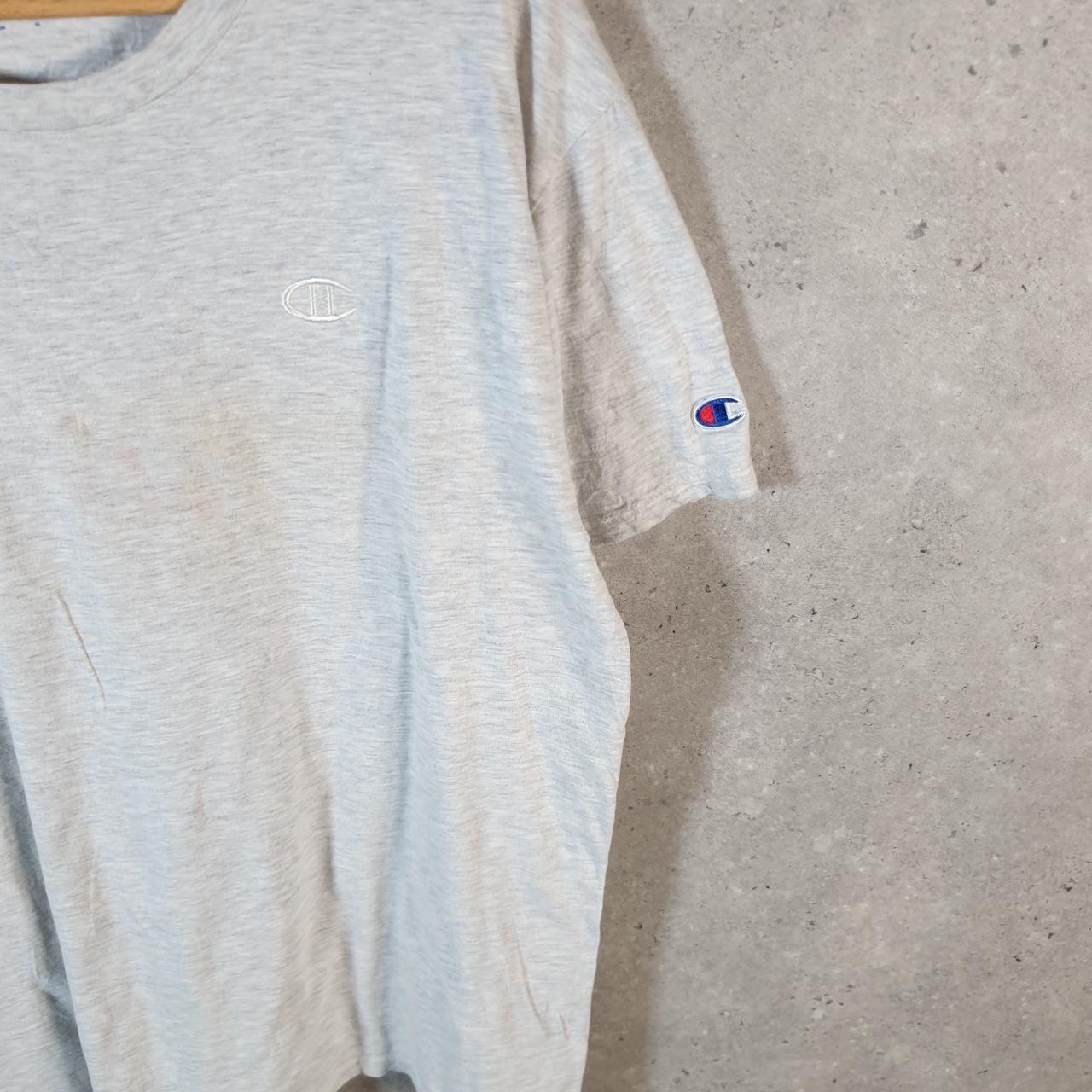 Vintage Champion Spellout T Shirt Men’s Large Grey USA Athletic