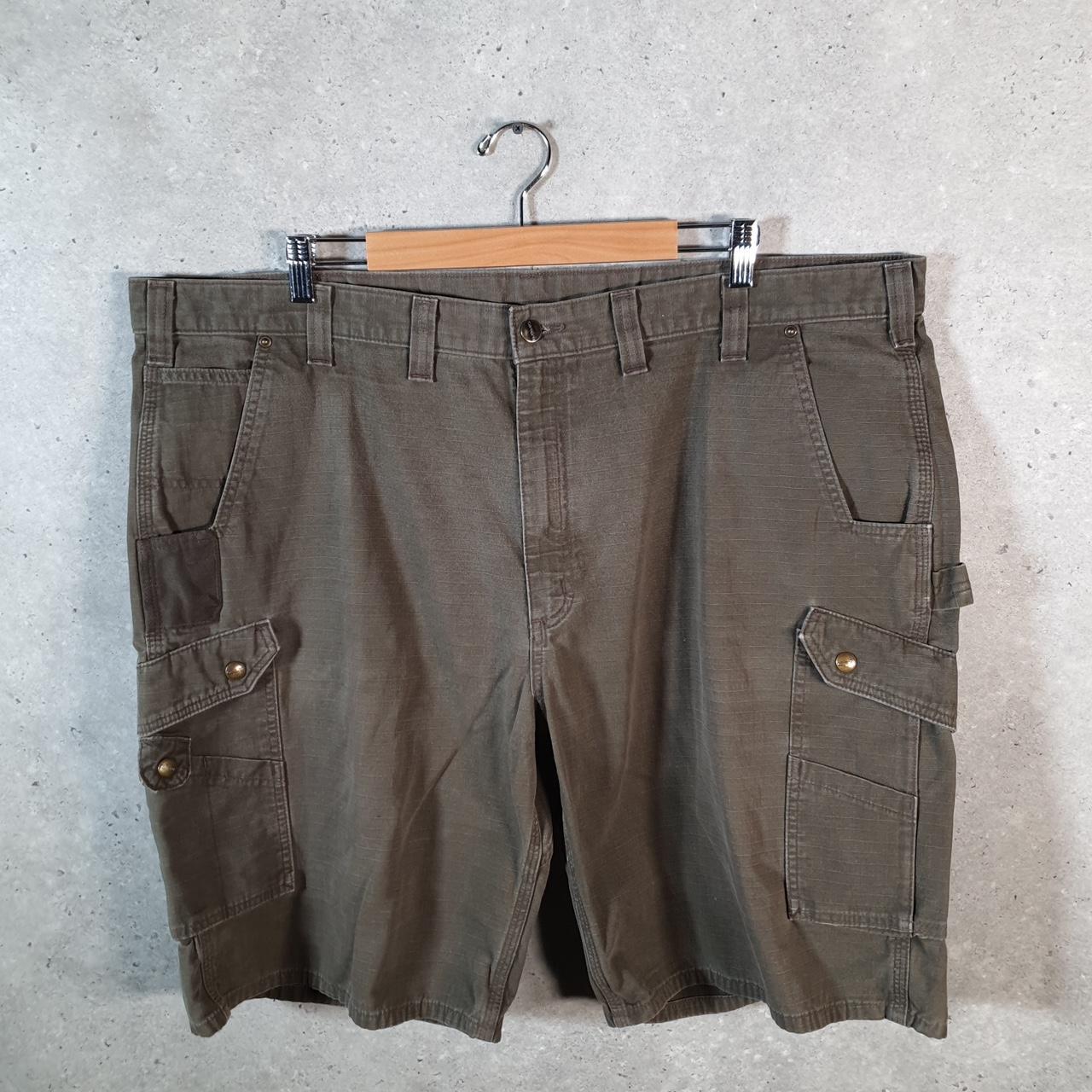 Vintage Carhartt Baggy Carpenter Shorts Jorts Cargo Men’s W46 Khaki Green Relaxed Fit Workwear A4851