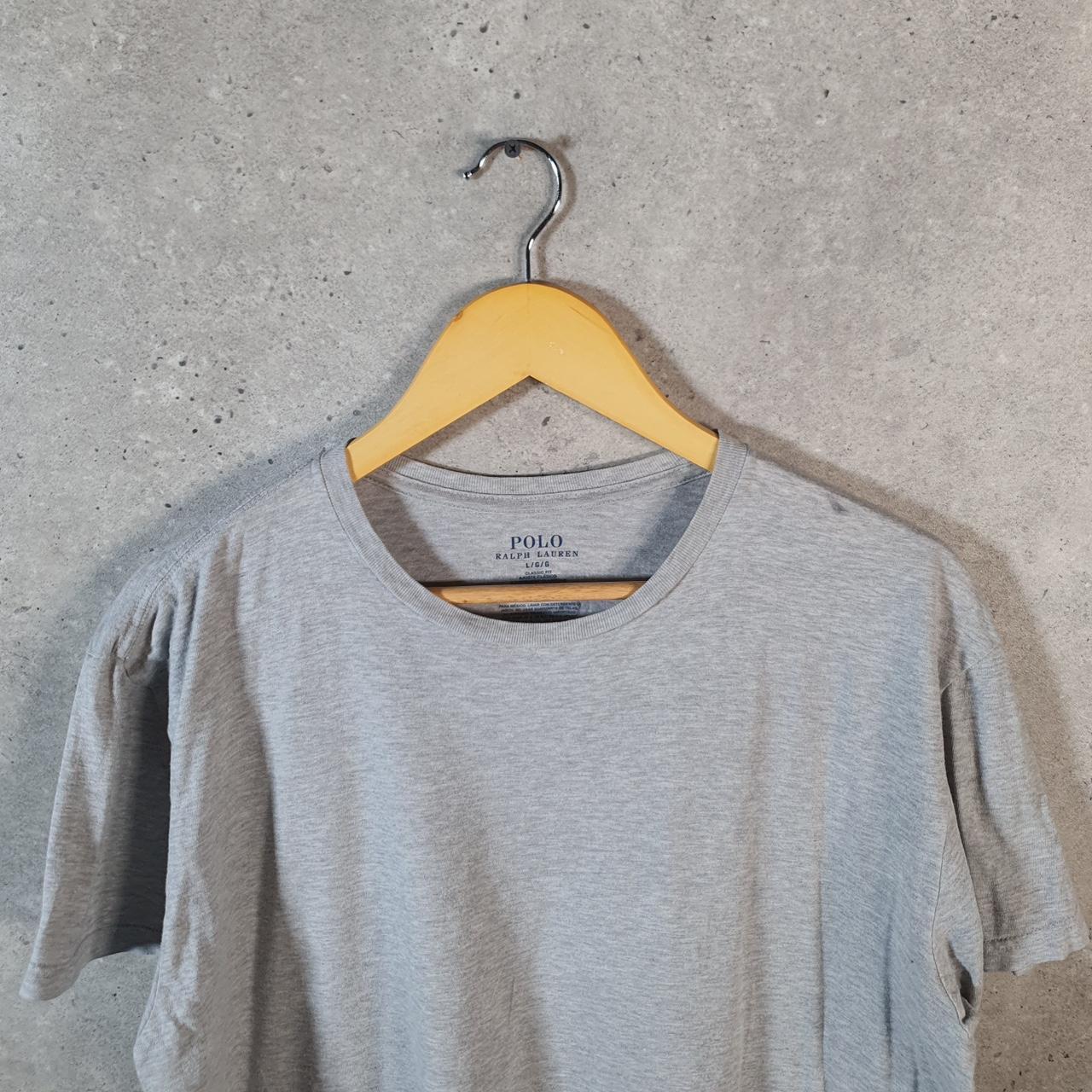 Vintage Ralph Lauren Polo T Shirt Men’s Large Grey Embroidered Pony Classic Fit C9100