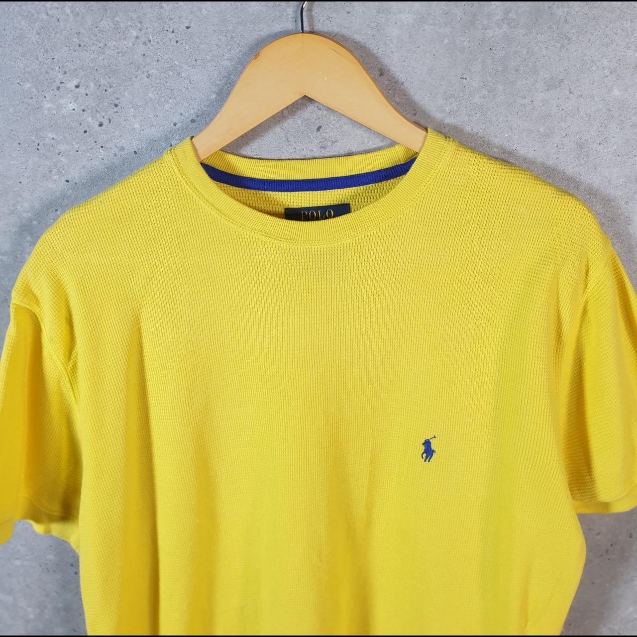 Vintage Ralph Lauren Polo T Shirt Men’s Medium yellow Embroidered Classic Fit Pony C9068