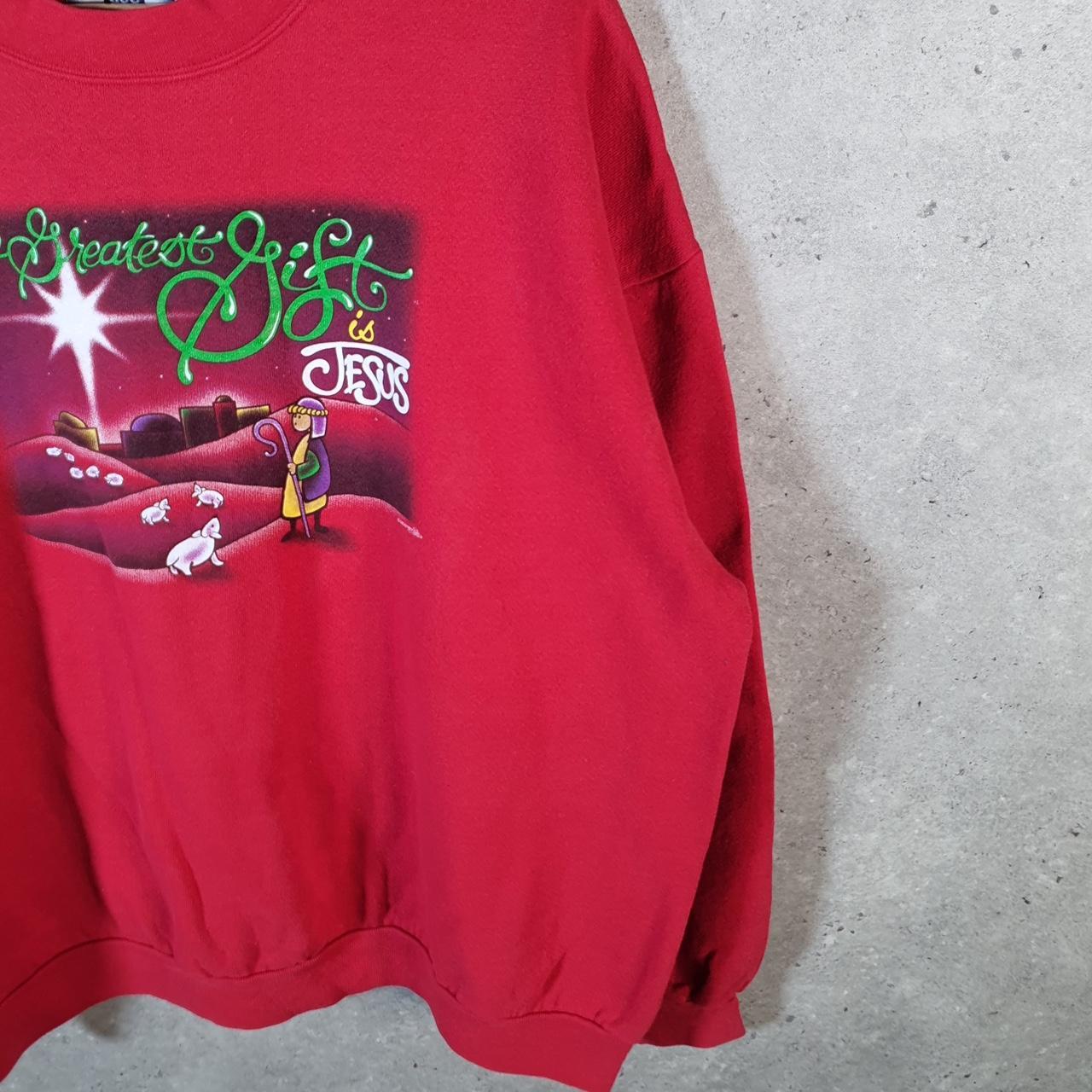 Vintage Lee Cotton Blend 1999 Jesus Christmas Sweatshirt Men’s XL Red USA