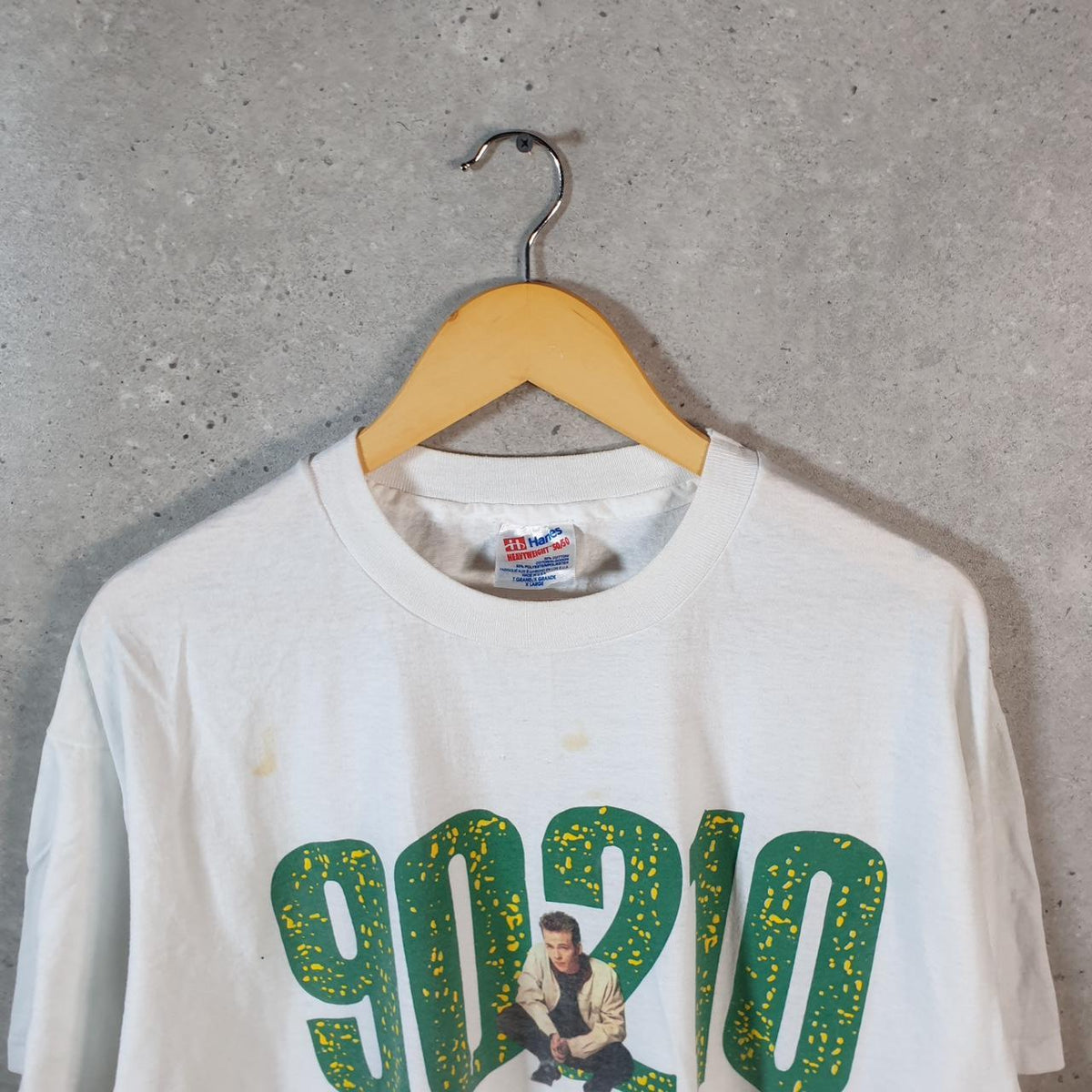 Vintage Hanes 90210 Beverley Hills 90s USA Single Stitch T Shirt Men’s XL White C9411