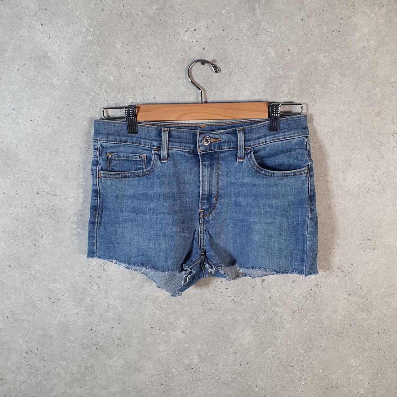 Vintage Levi’s 710 Cut Off Skinny Shorts Jorts Cargo Womens W29 Blue Relaxed Denim