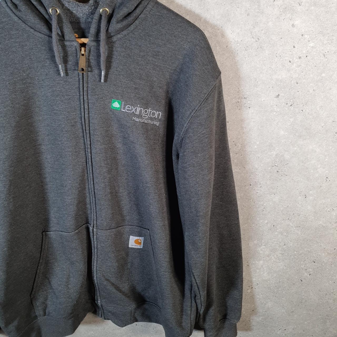 Vintage Carhartt Rain Defender Hoodie Men’s Large Grey Full Zip Blank USA Original Fit