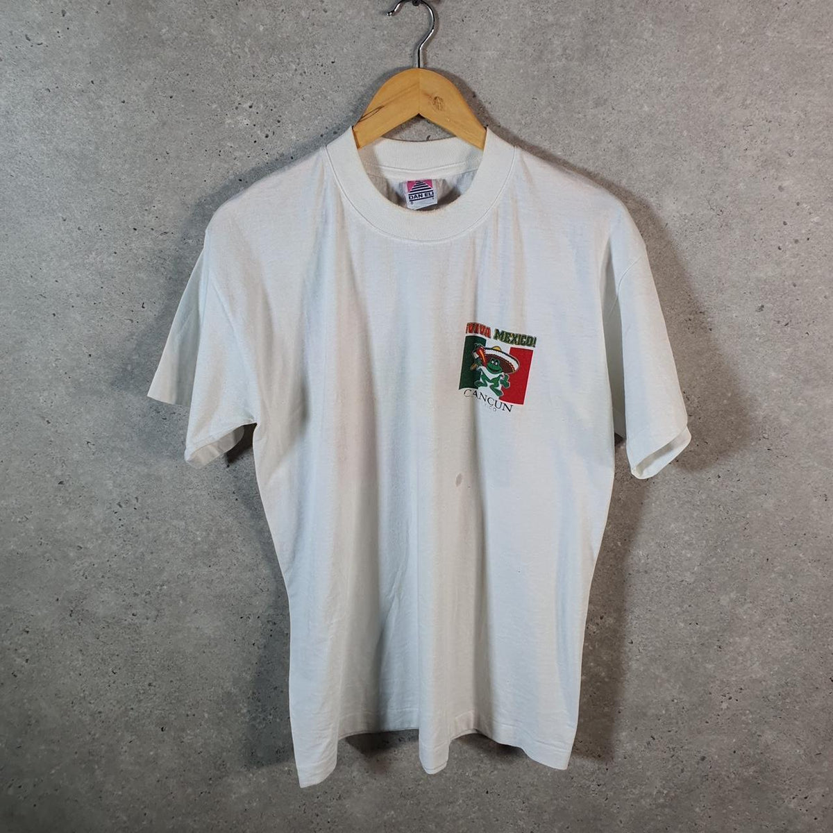 Vintage Dan Eli Viva Mexico Cancun 90s USA Single Stitch T Shirt Men’s Large White
