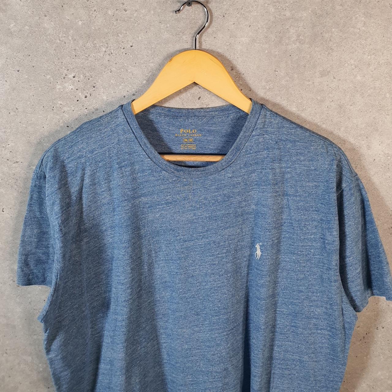 Vintage Ralph Lauren Polo T Shirt Men’s Medium Blue Embroidered Classic Fit Pony C9074