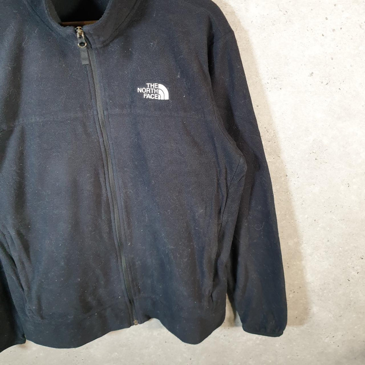 Vintage The North Face TNF Fleece Sweatshirt Mens Full Zip Large Black Embroidered Logo