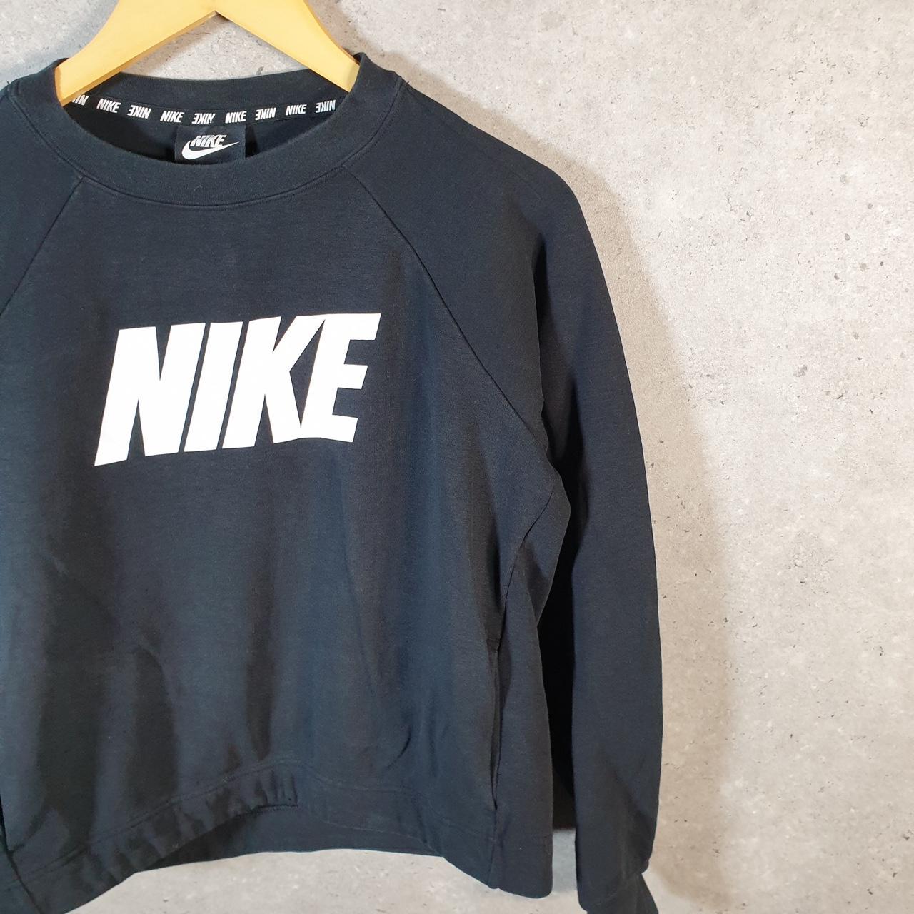 Vintage Nike Centre Spellout Sweatshirt Womens XS Black Y2K Pullover Logo