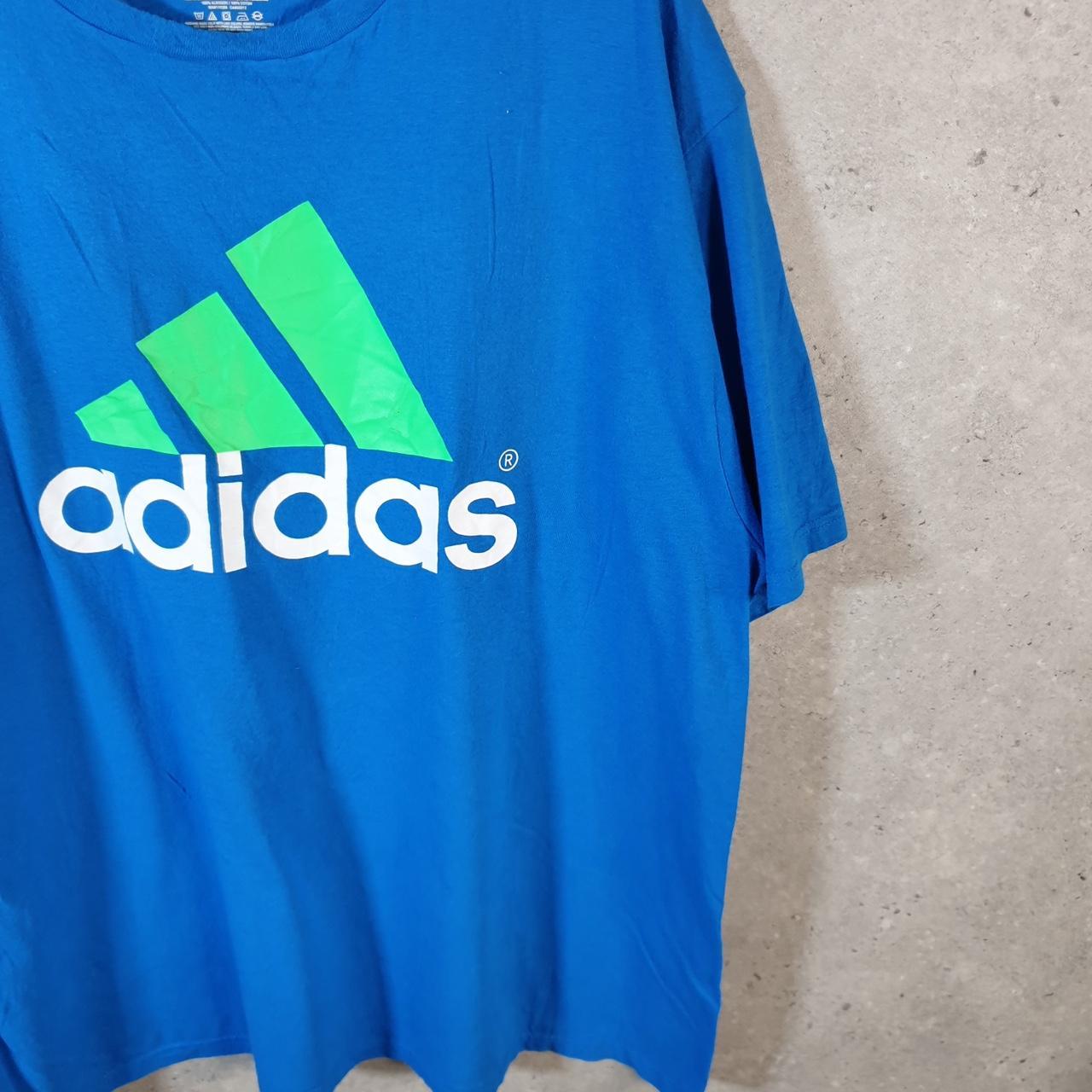 Vintage Adidas Go To Tee T Shirt Men’s 2XL Blue Three Stripes Logo Athletic