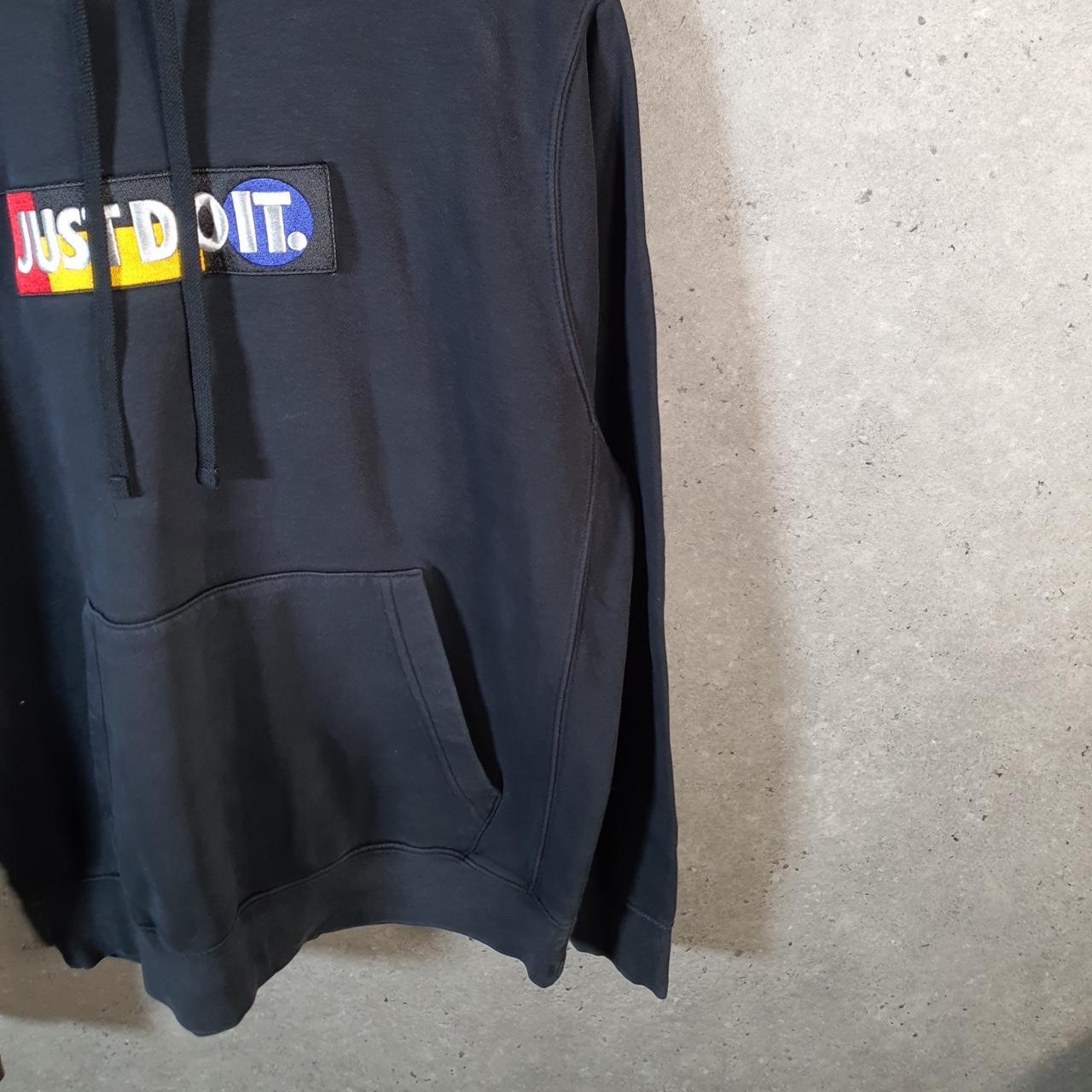 Vintage Nike Just Do It Hoodie Mens Large Black Swoosh Y2K Pullover Logo