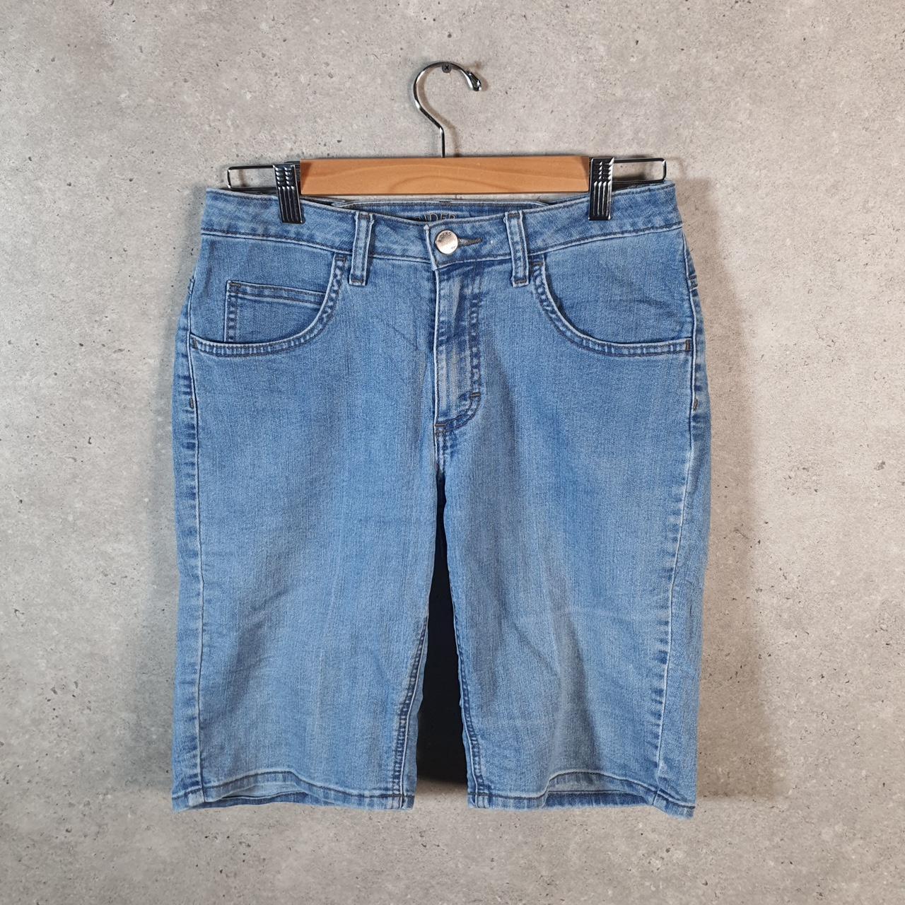 Vintage Lee Low Rise Baggy Shorts Jorts Cargo Womens W28 Blue Relaxed Denim A4559