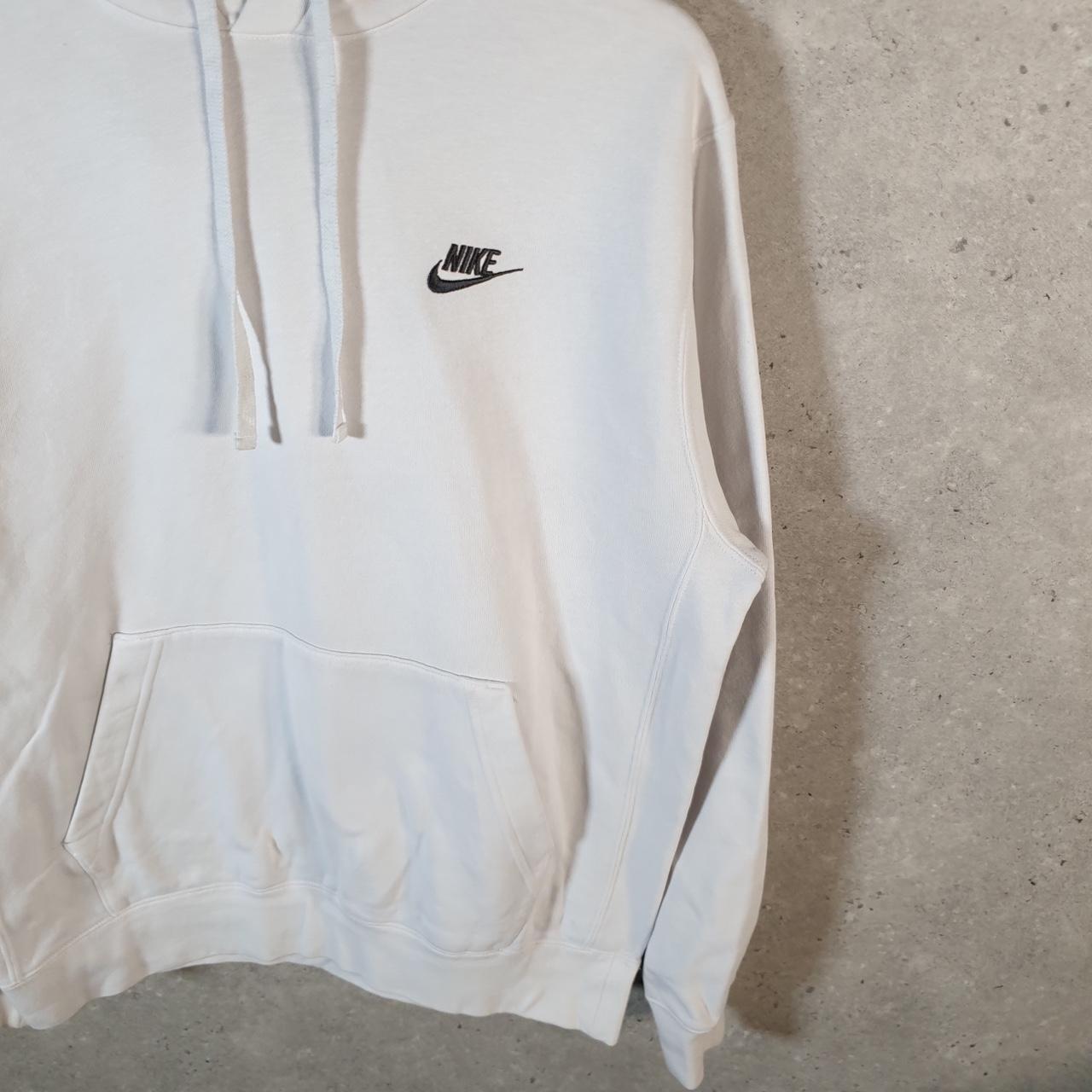 Vintage Nike Club Embroidered Hoodie Men’s Medium White Swoosh Y2K Pullover