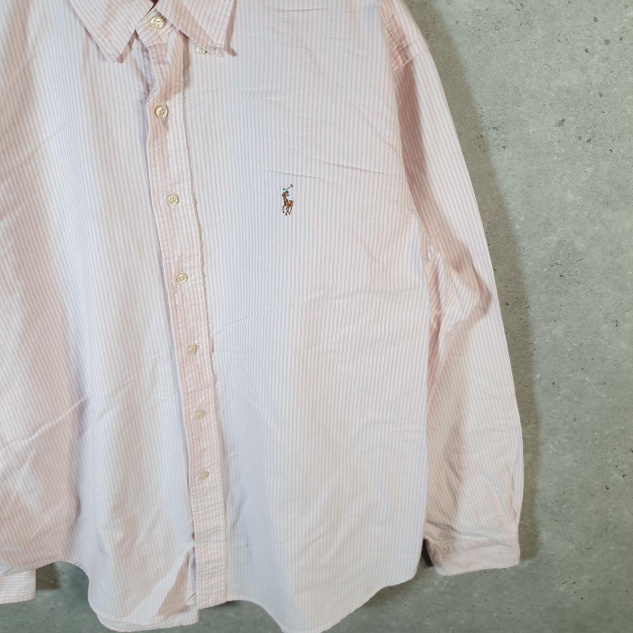 Vintage Ralph Lauren Button Down Shirt Men’s XL Pink Striped classic Fit Pony Cotton